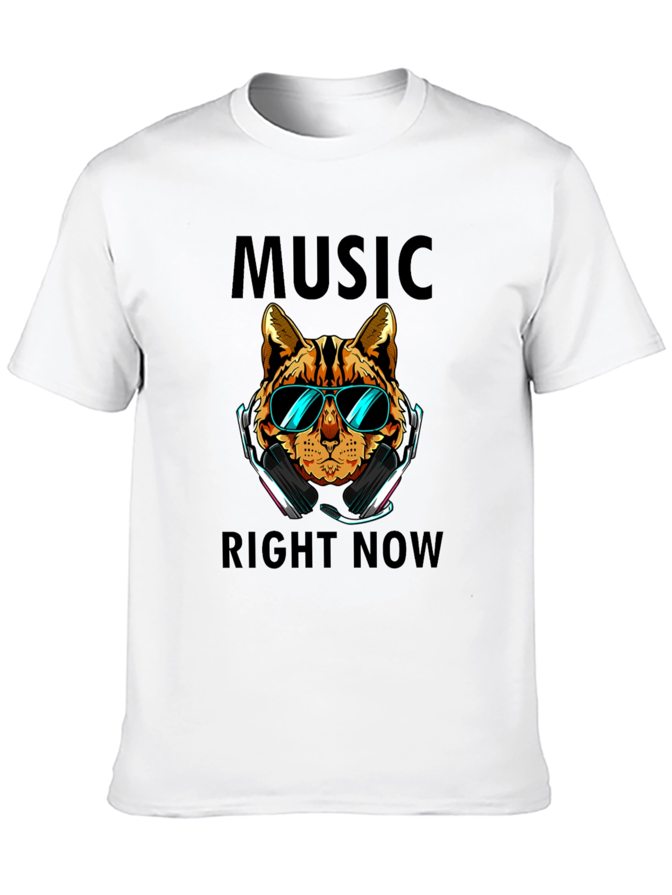 Cool Cat in Shades T-Shirt - Music Right Now