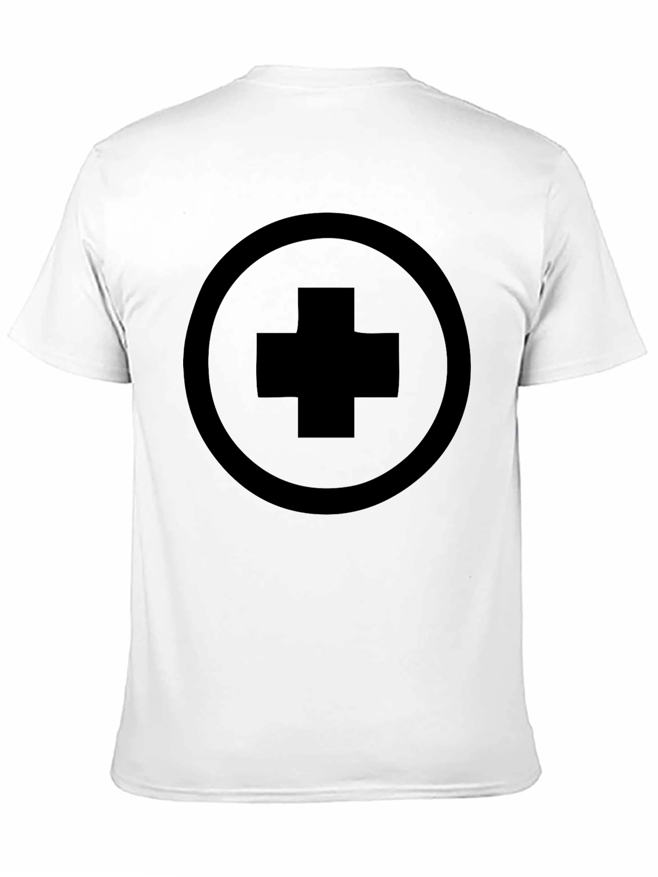 Black T-Shirt with Circle and Cross Design