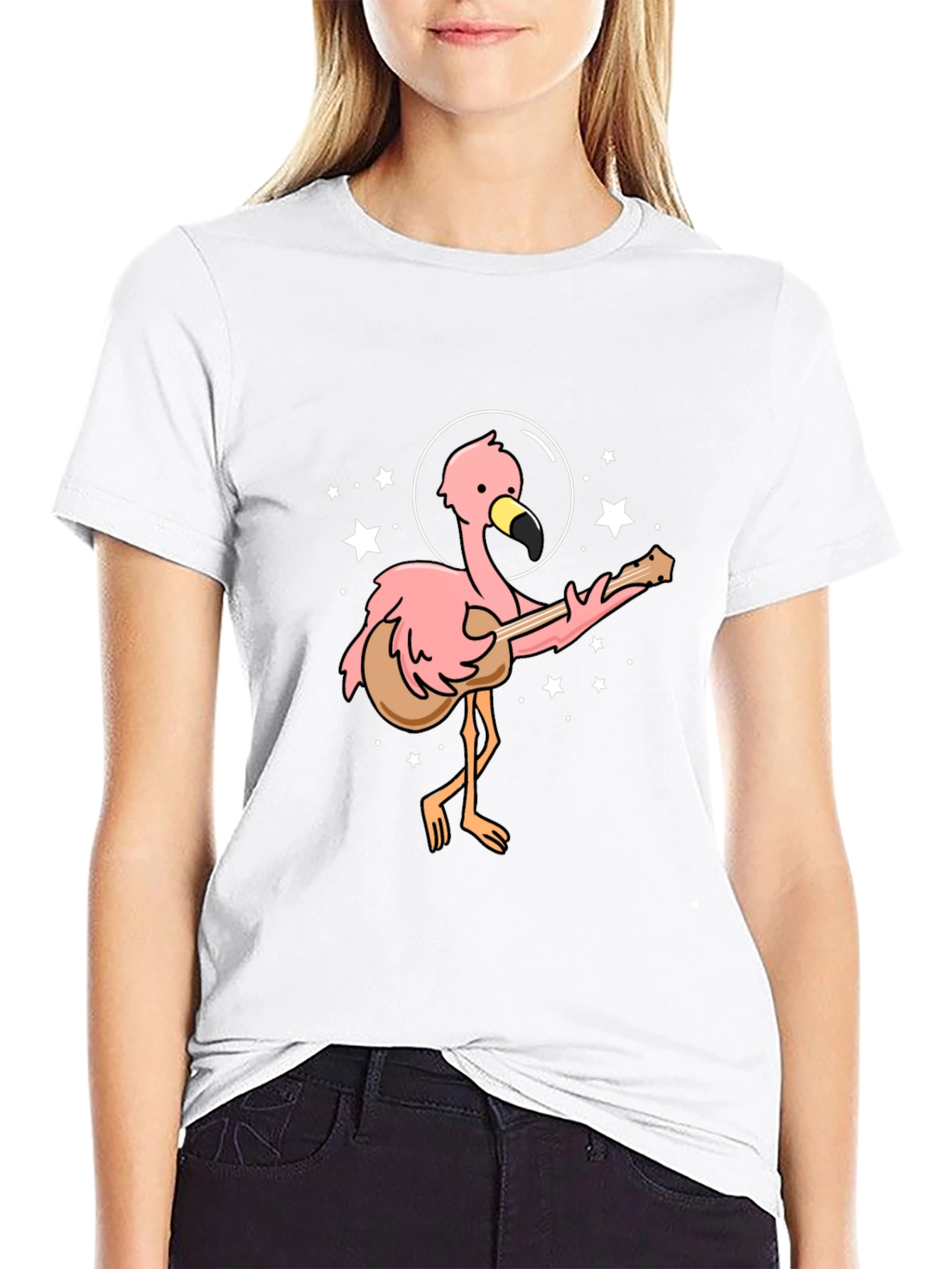 Flamingo Guitarist Black T-Shirt