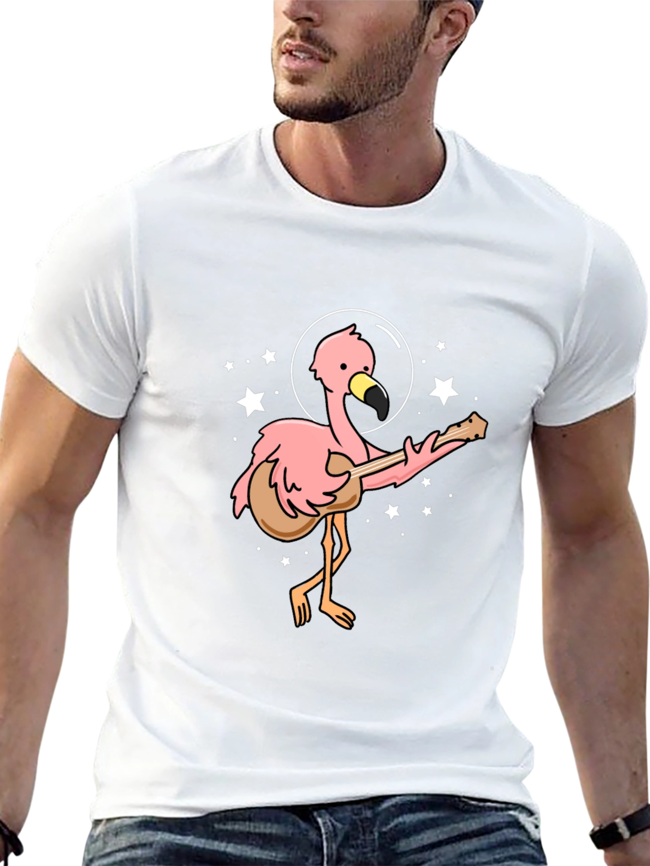 Flamingo Guitarist Black T-Shirt