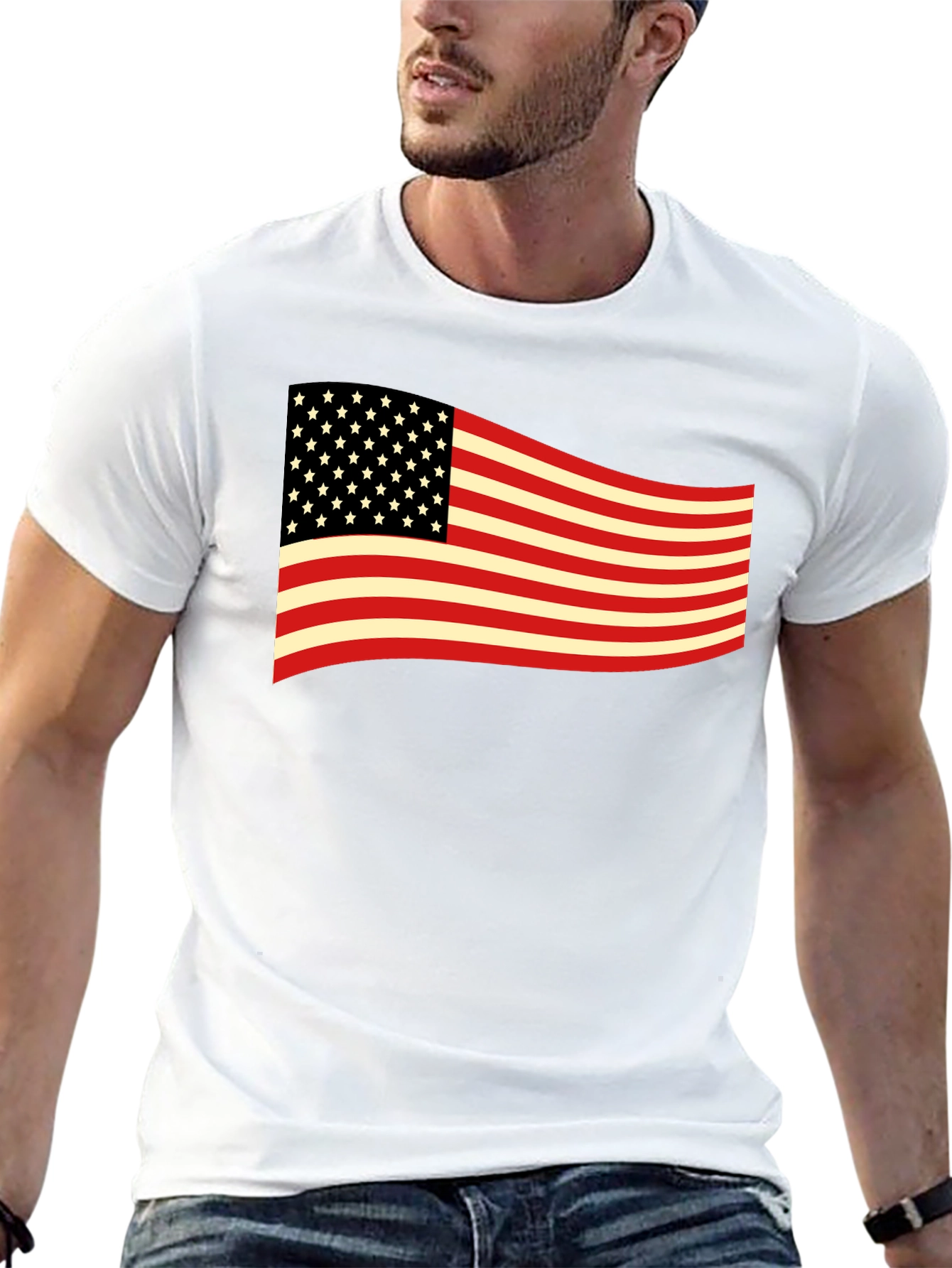 American Flag Graphic Tee - Patriotic USA T-Shirt