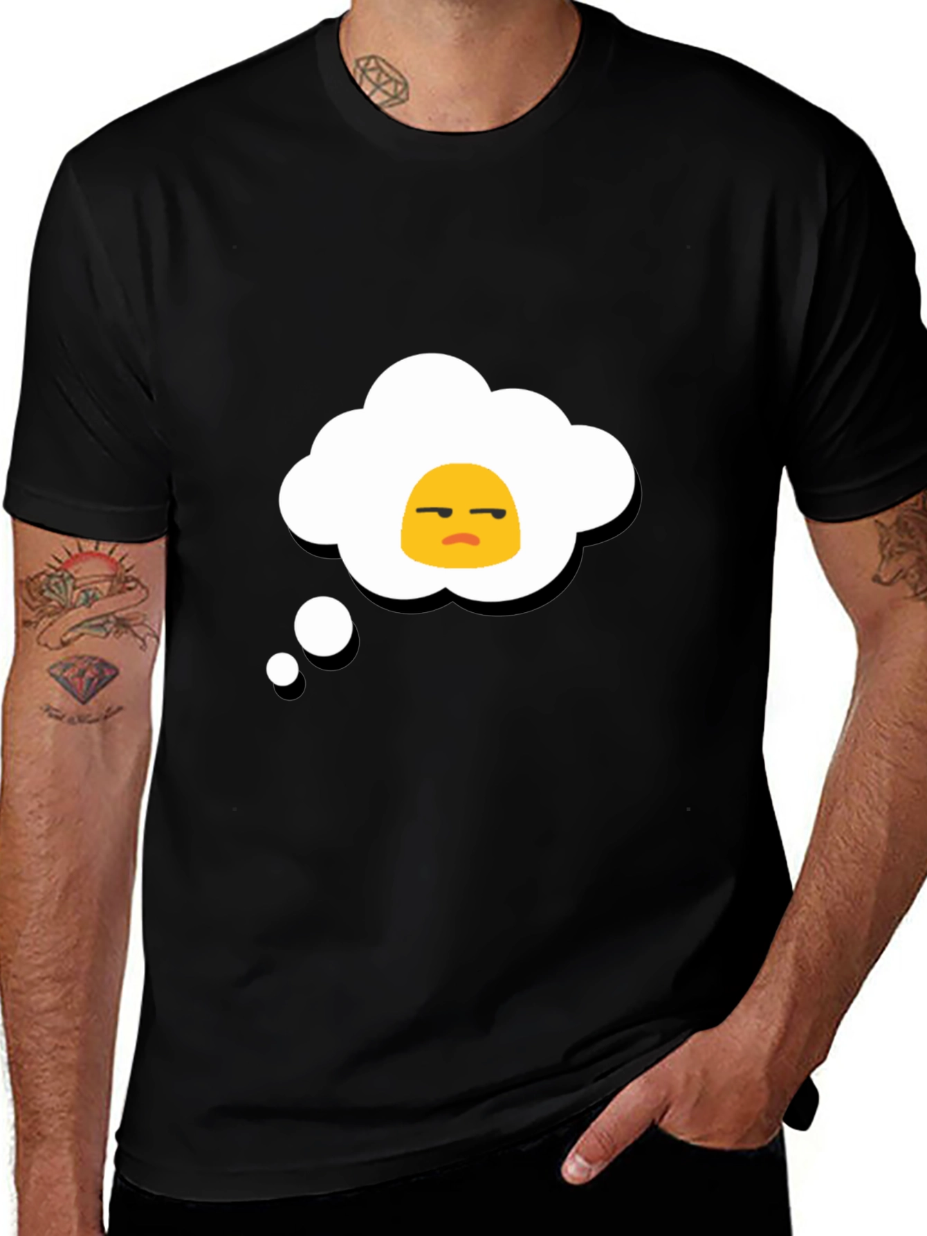 Grumpy Egg Thought Bubble Graphic Tee