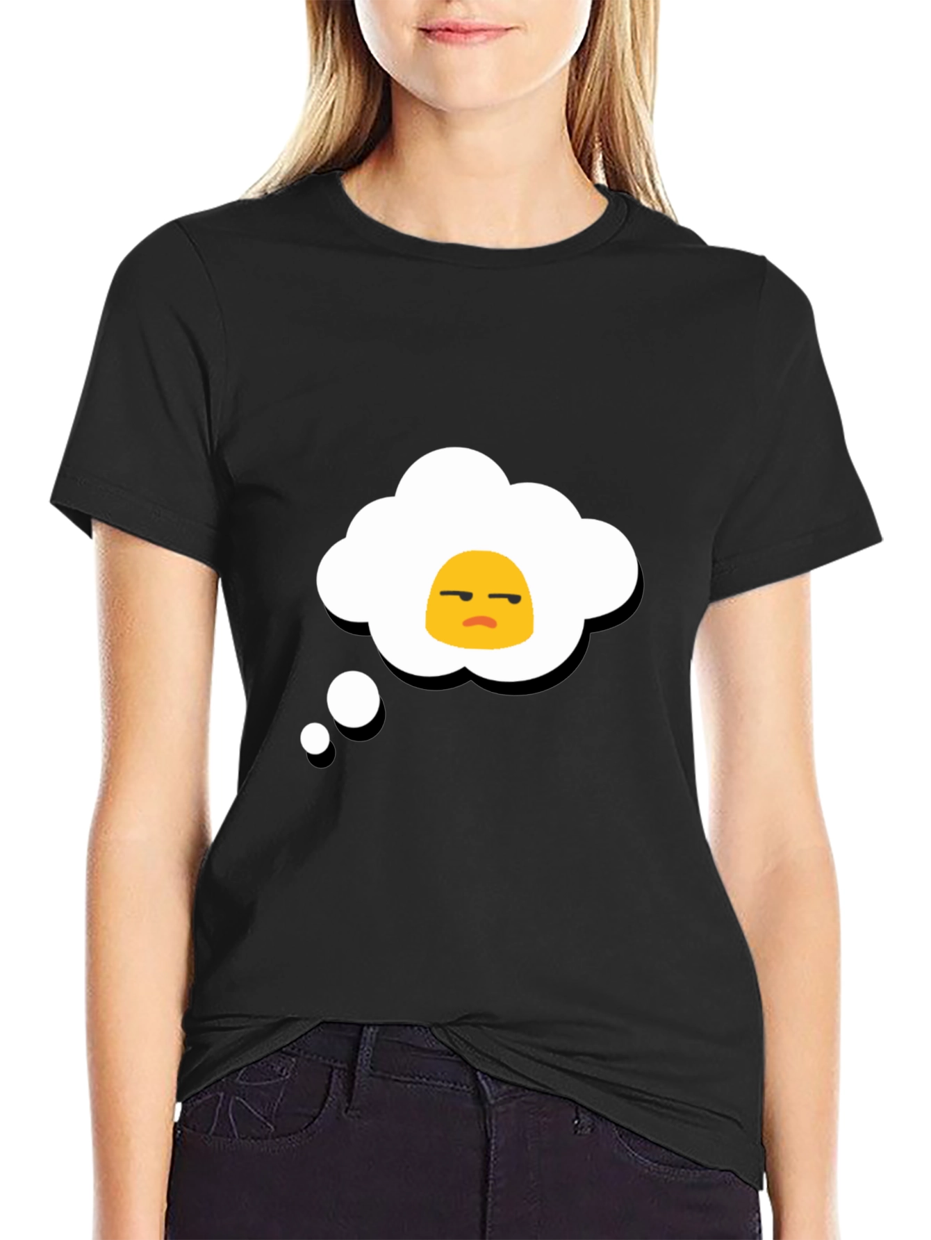 Grumpy Egg Thought Bubble Graphic Tee