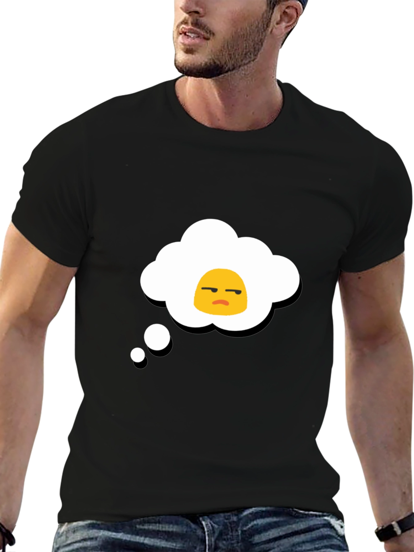 Grumpy Egg Thought Bubble Graphic Tee