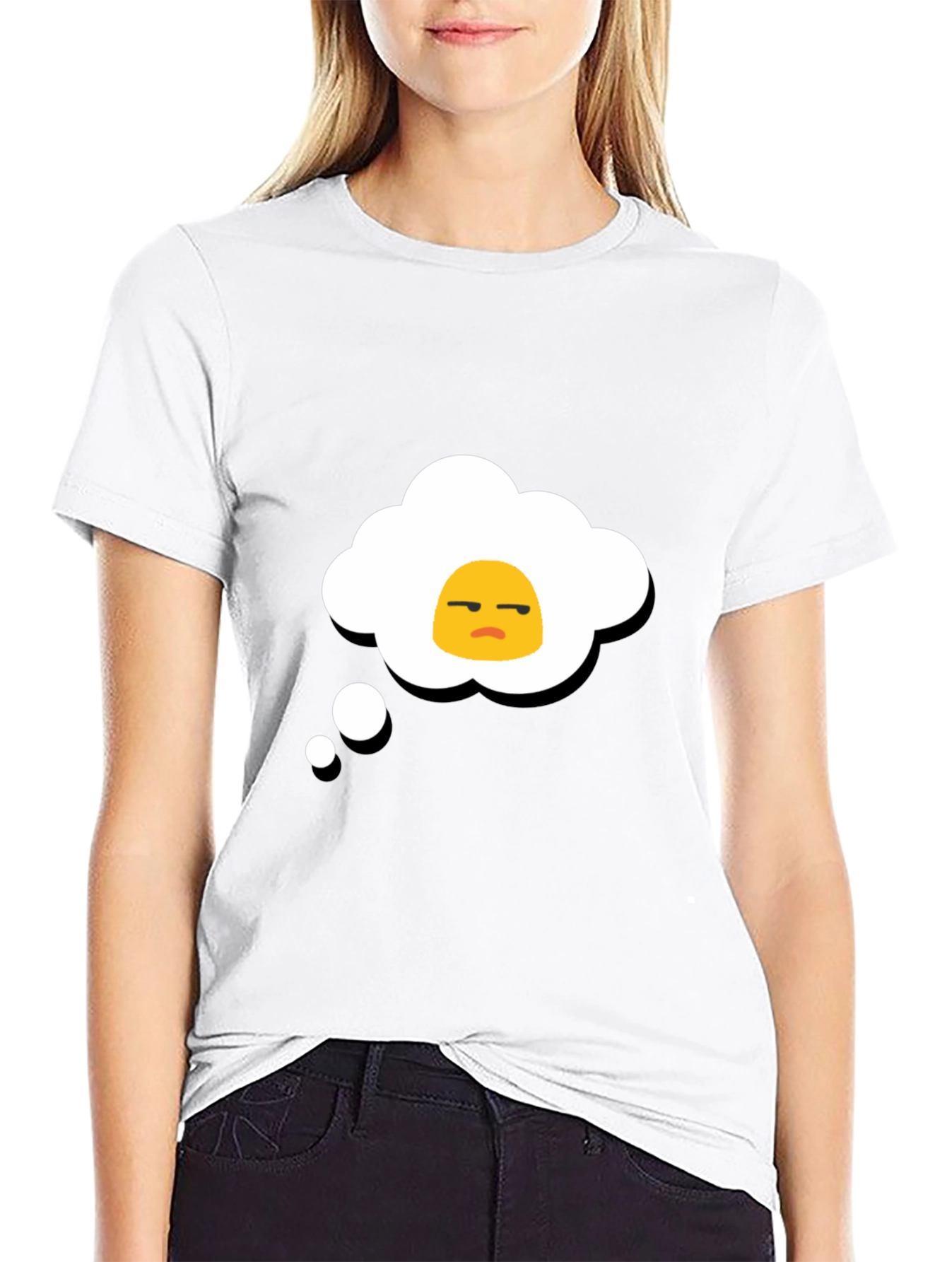 Grumpy Egg Thought Bubble Graphic Tee