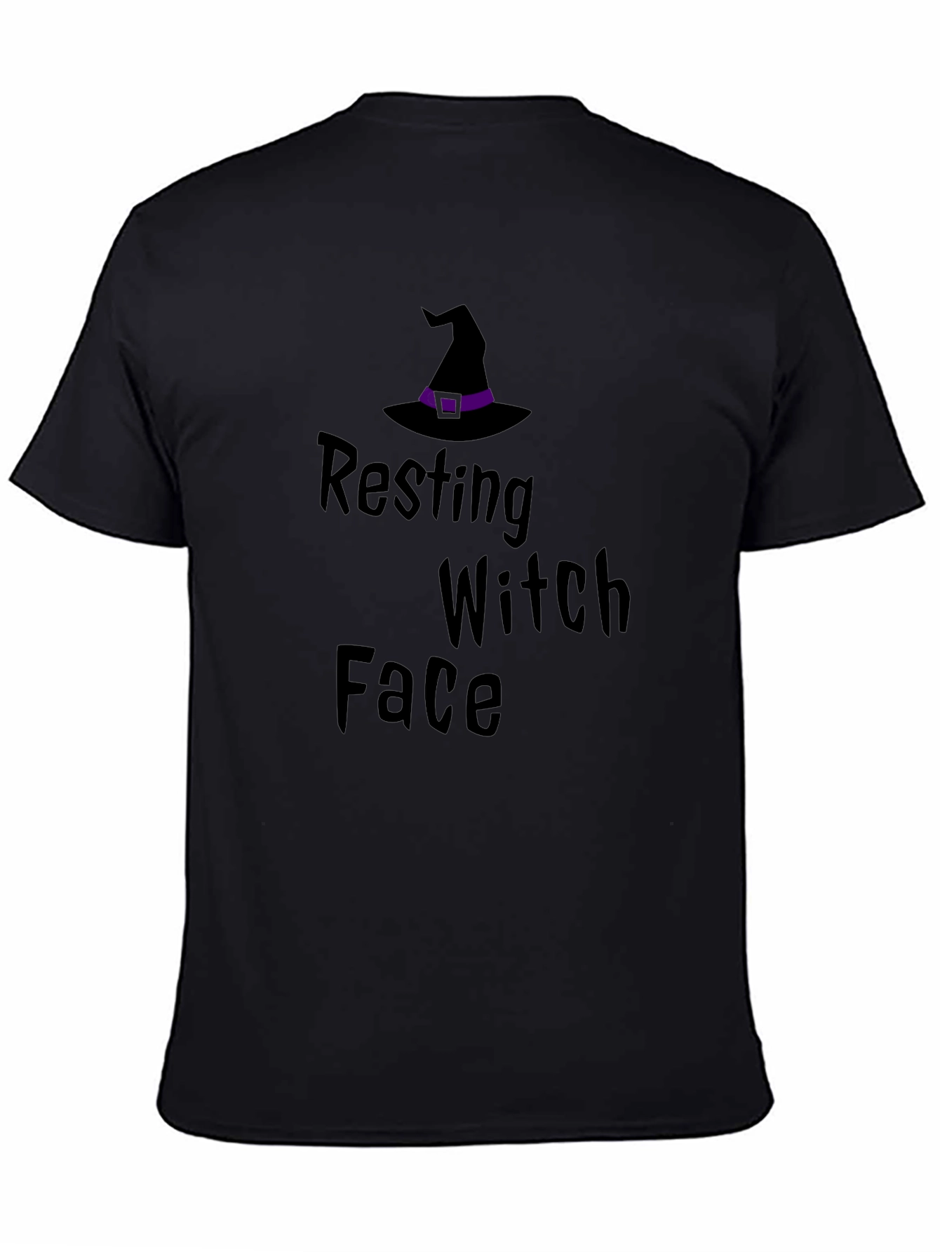 Resting Witch Face Black T-Shirt - Halloween Apparel