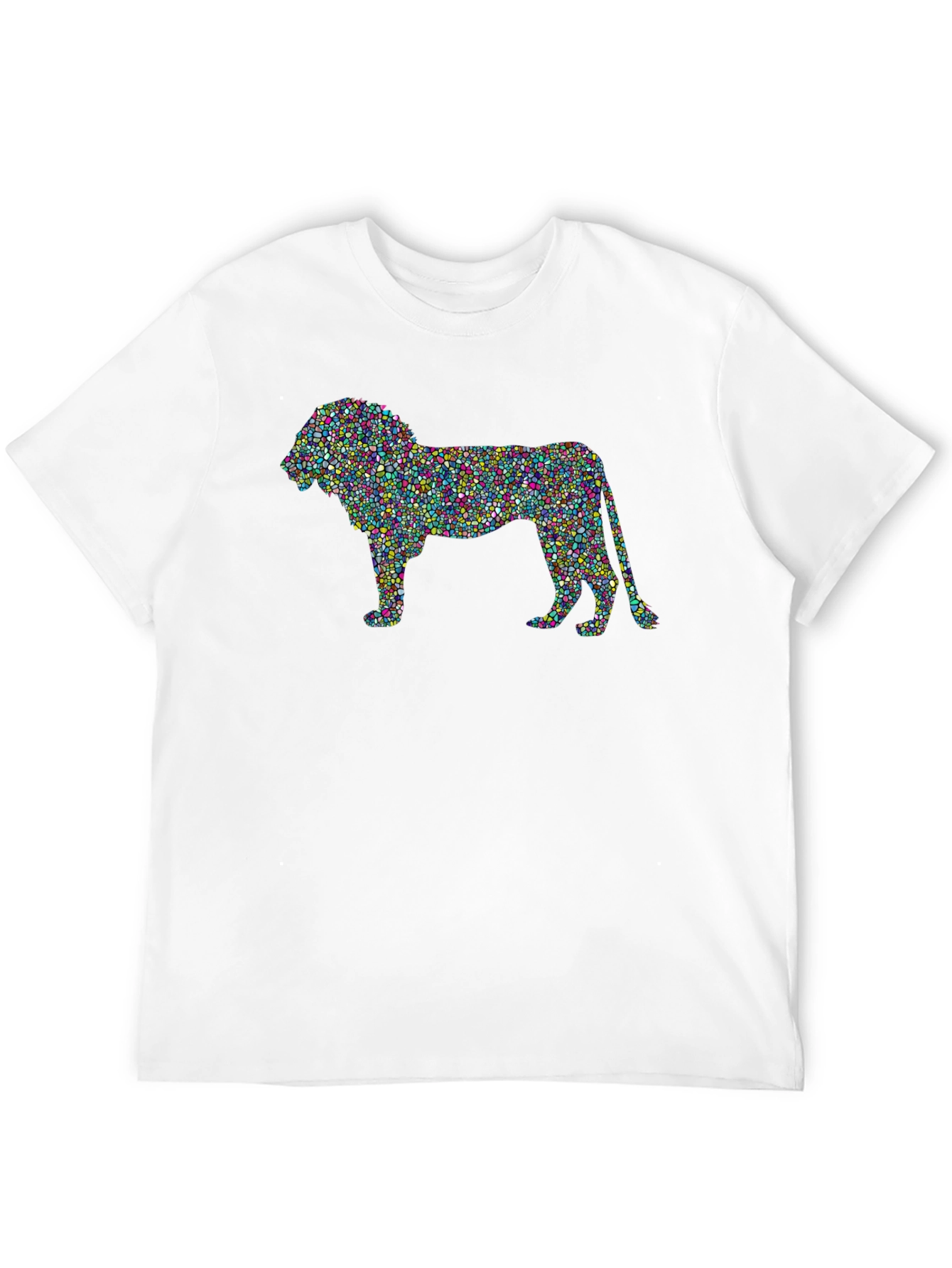 Abstract Lion Graphic T-Shirt - Mens Black Tee