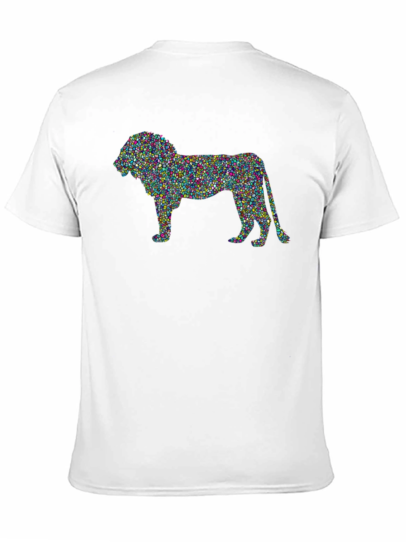 Abstract Lion Graphic T-Shirt - Mens Black Tee