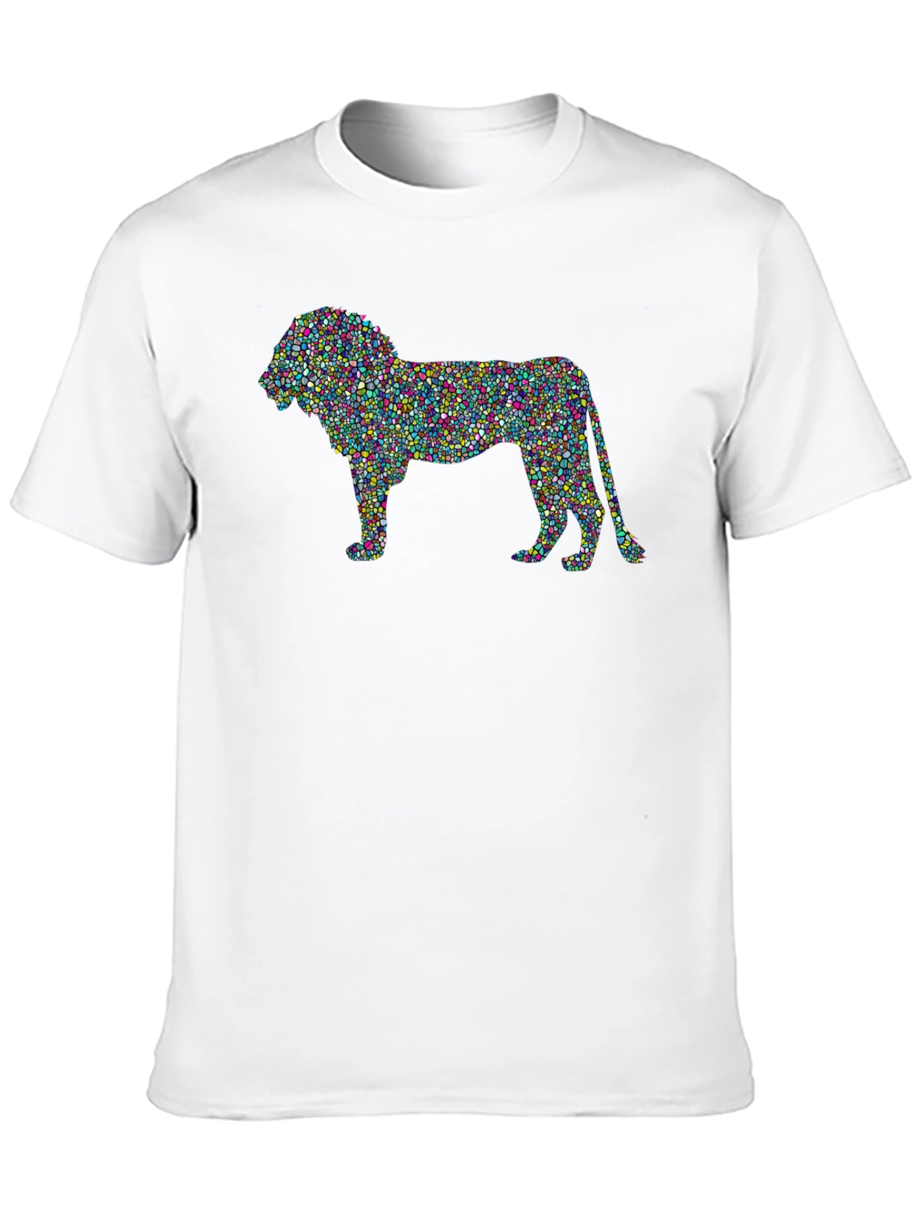 Abstract Lion Graphic T-Shirt - Mens Black Tee
