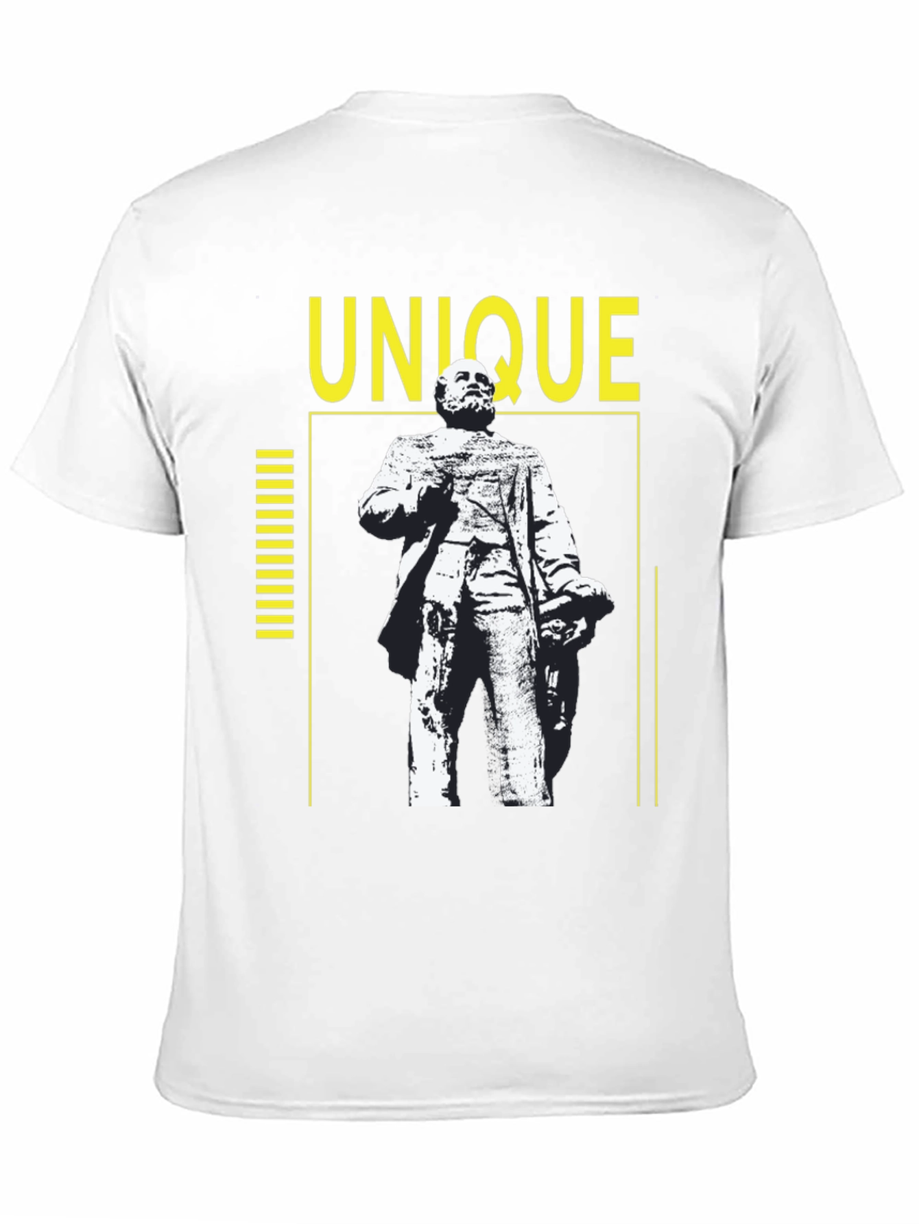 Unique Statue Graphic Tee - Black Cotton Shirt