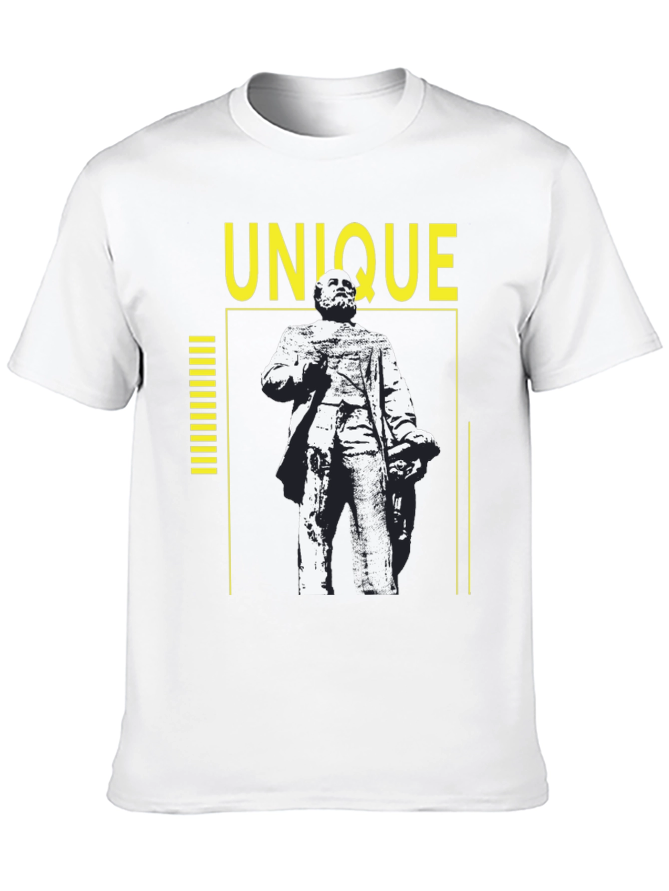 Unique Statue Graphic Tee - Black Cotton Shirt