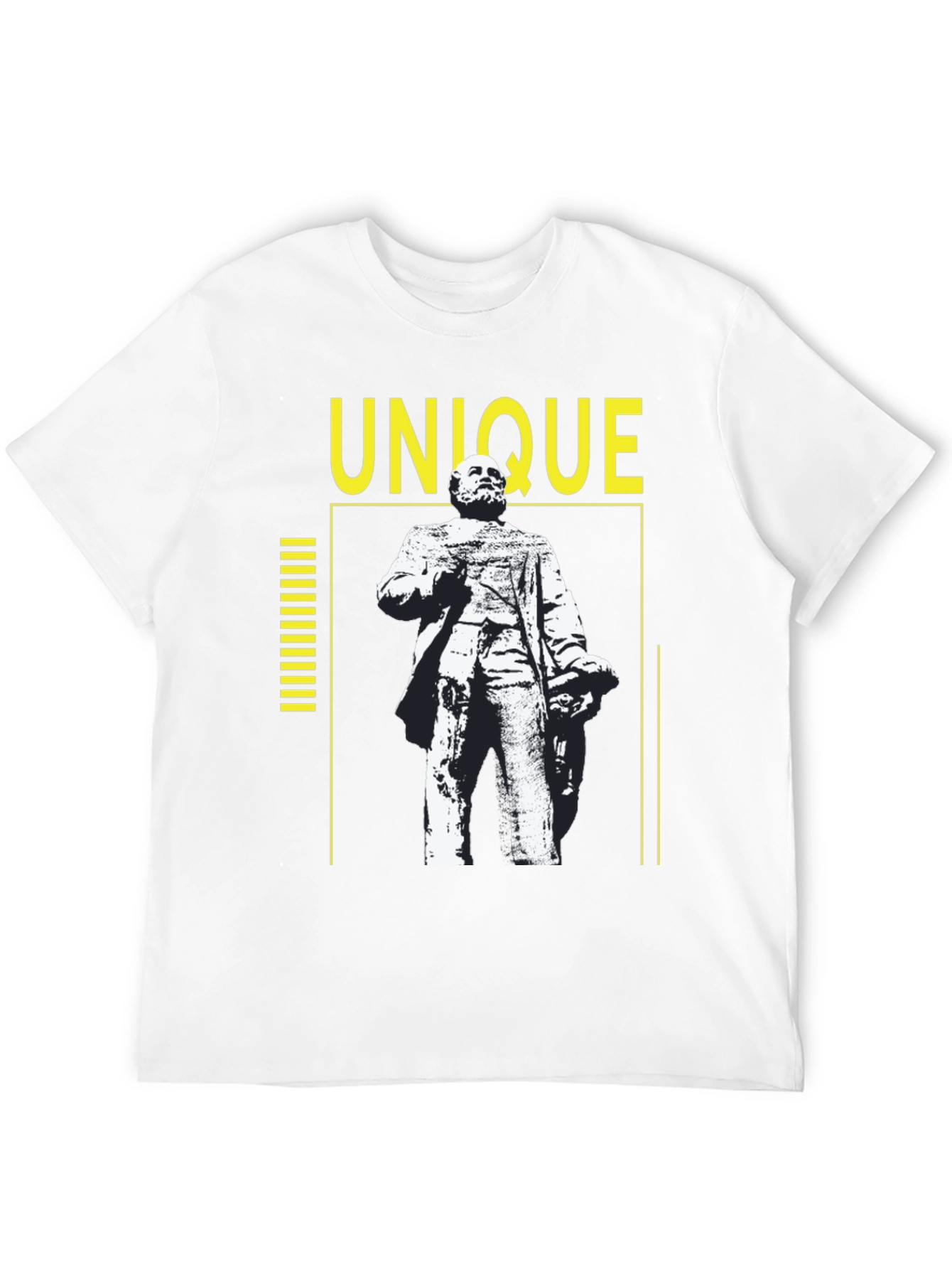 Unique Statue Graphic Tee - Black Cotton Shirt