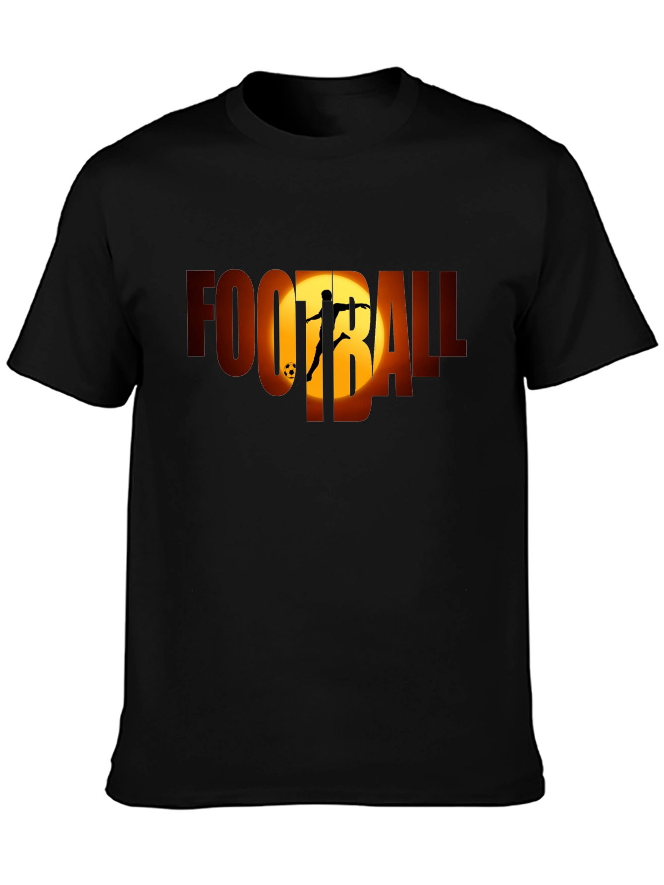 Football Silhouette Graphic Tee - Black