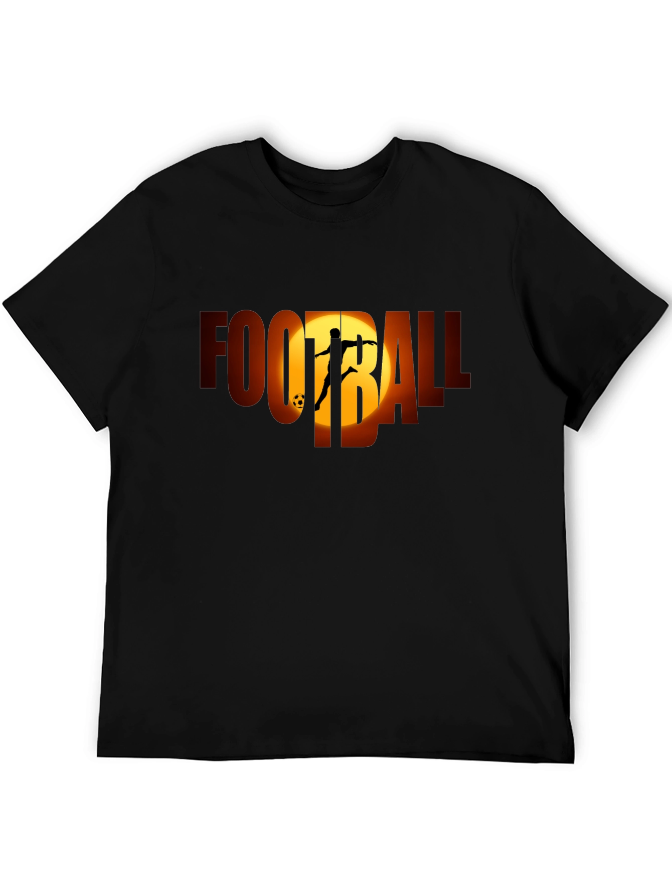 Football Silhouette Graphic Tee - Black