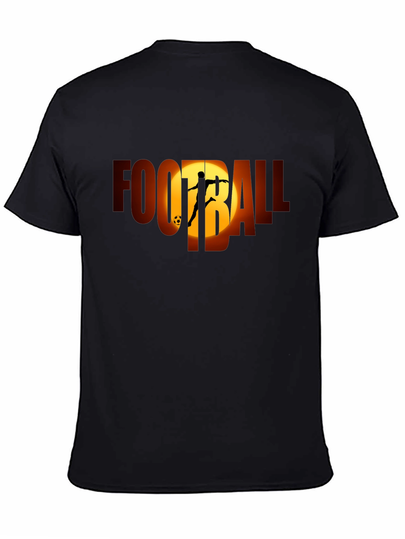 Football Silhouette Graphic Tee - Black