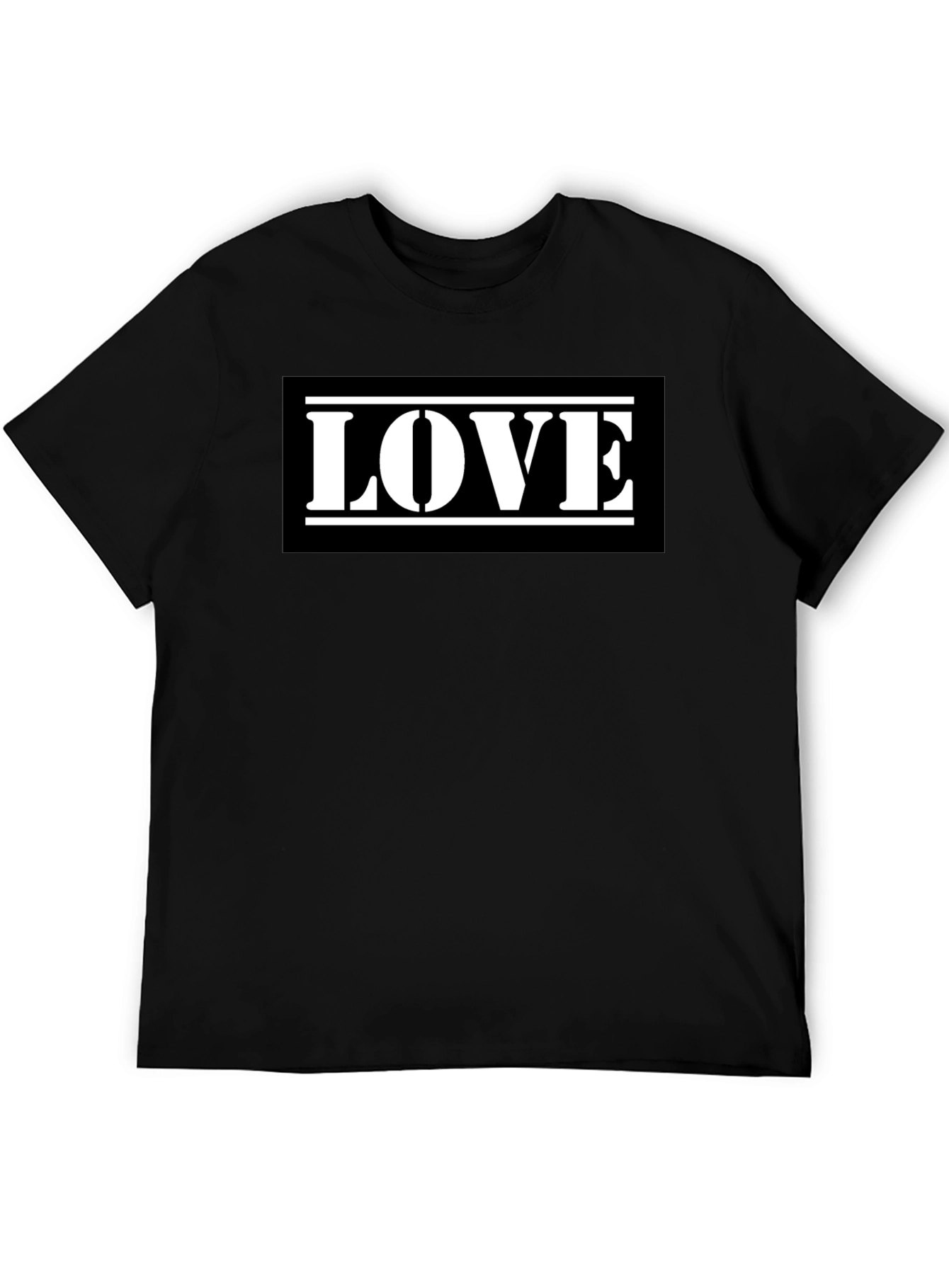 Love Graphic Print Black Cotton Tee
