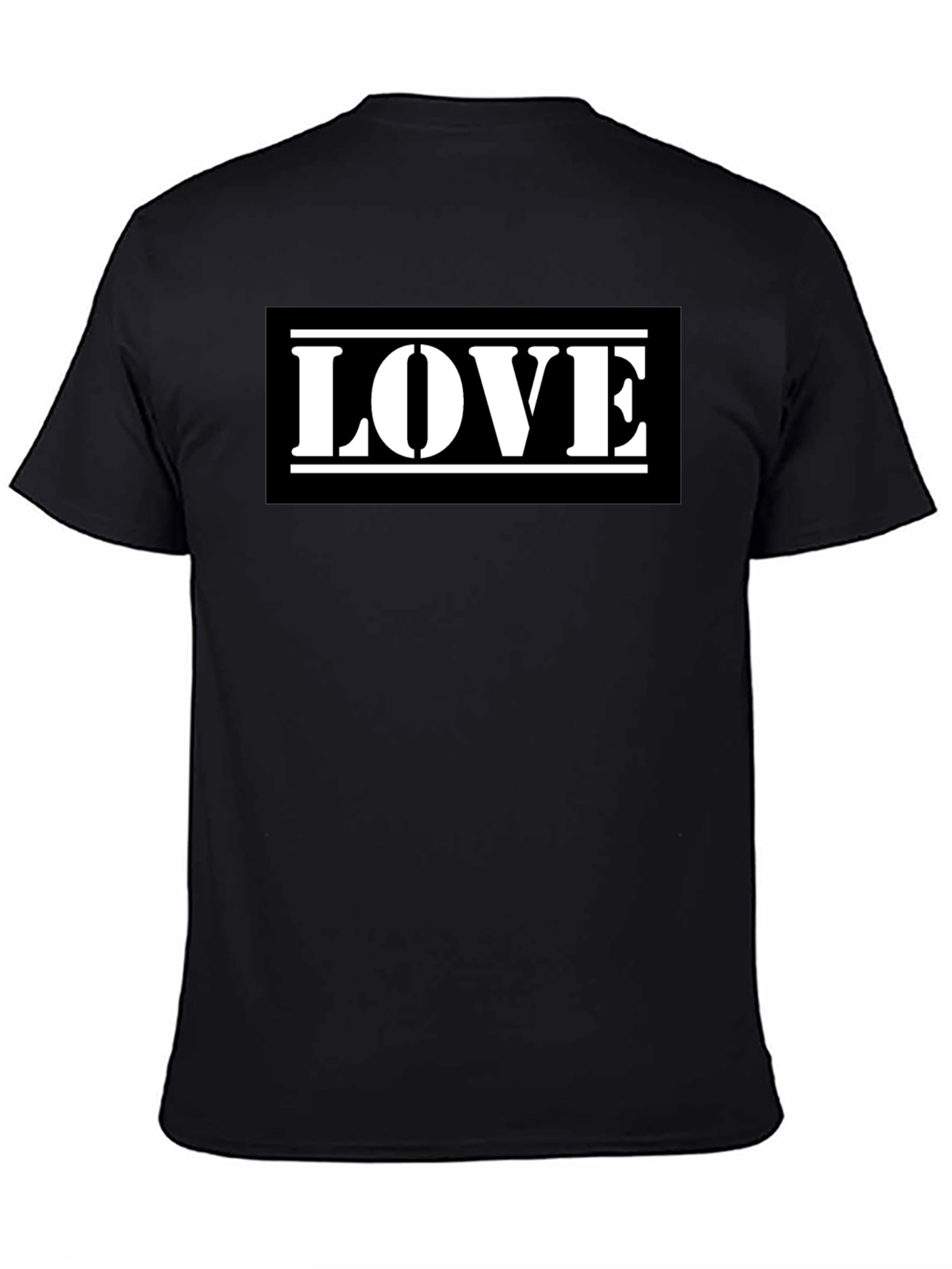 Love Graphic Print Black Cotton Tee