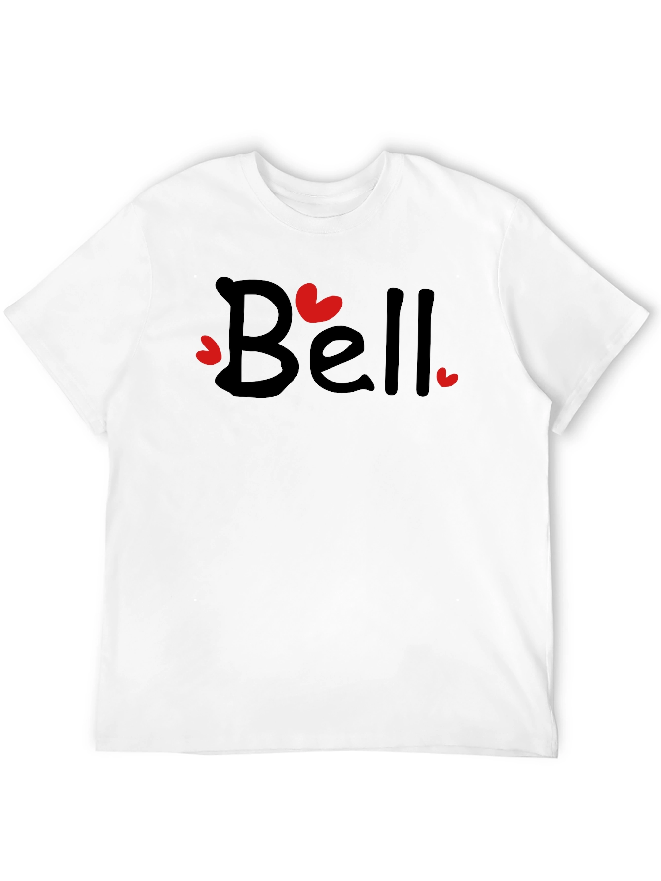 Bell Heart Valentines Day Black T-Shirt