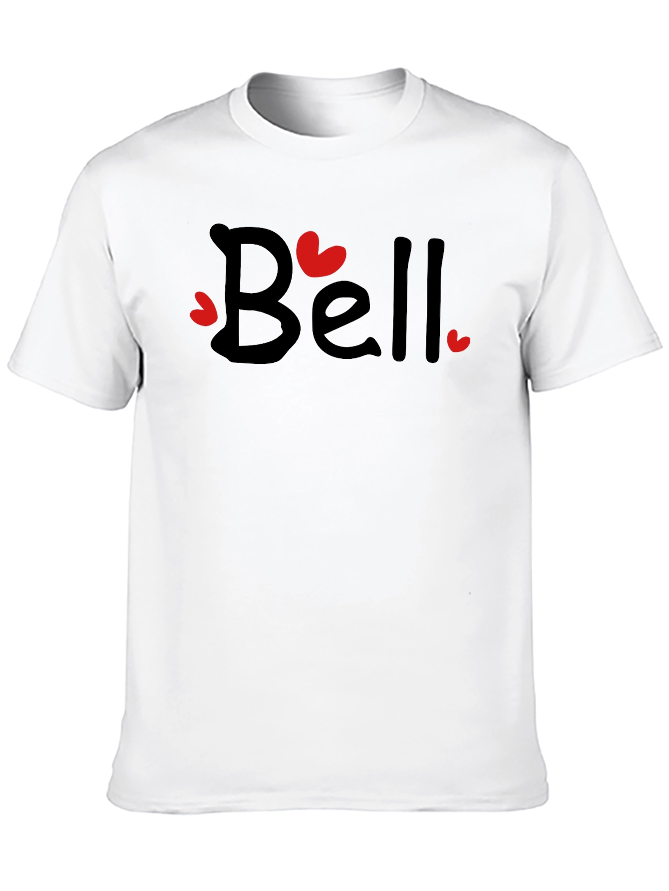 Bell Heart Valentines Day Black T-Shirt