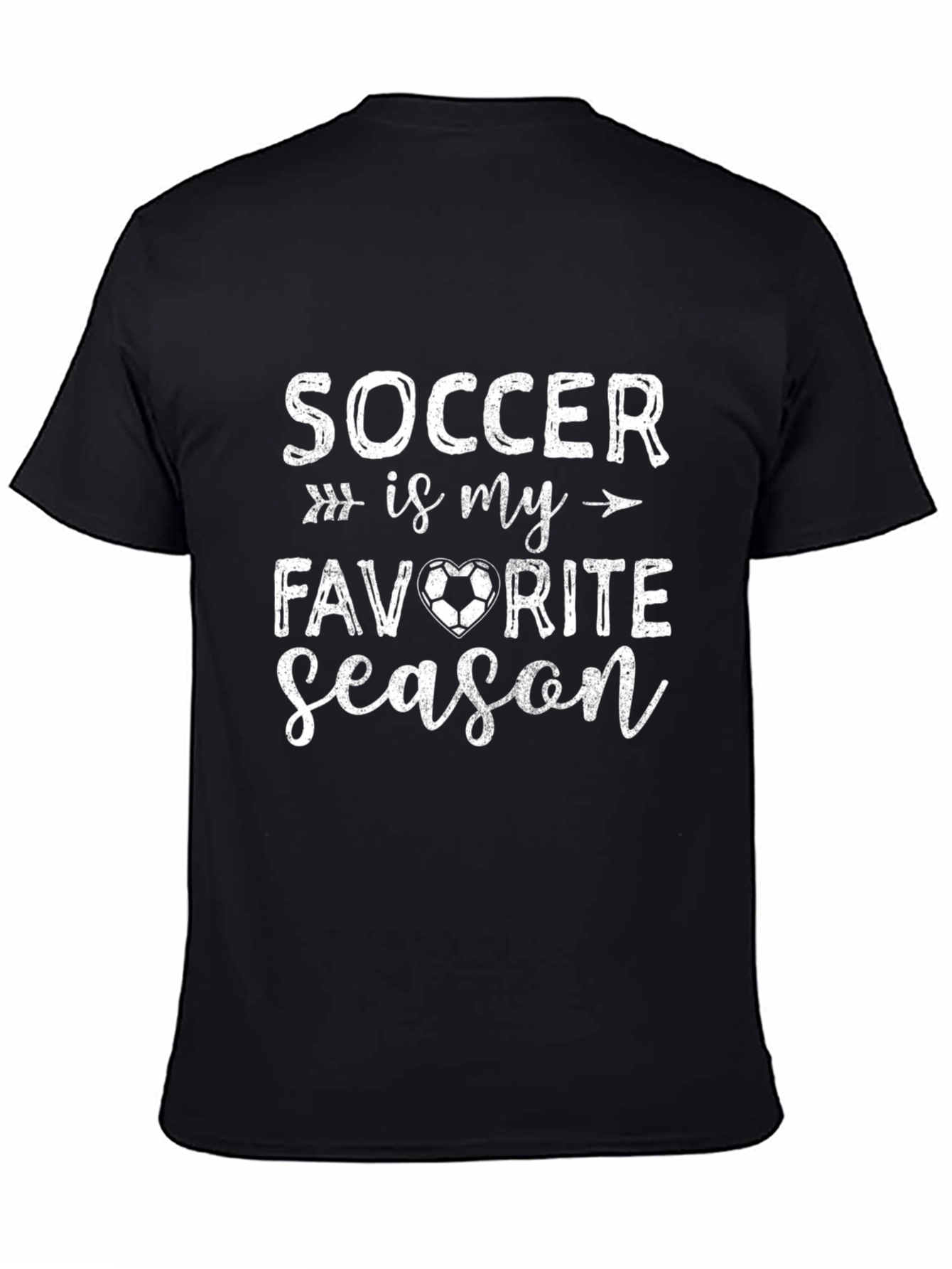 Soccer Is My Favorite Season Black T-Shirt