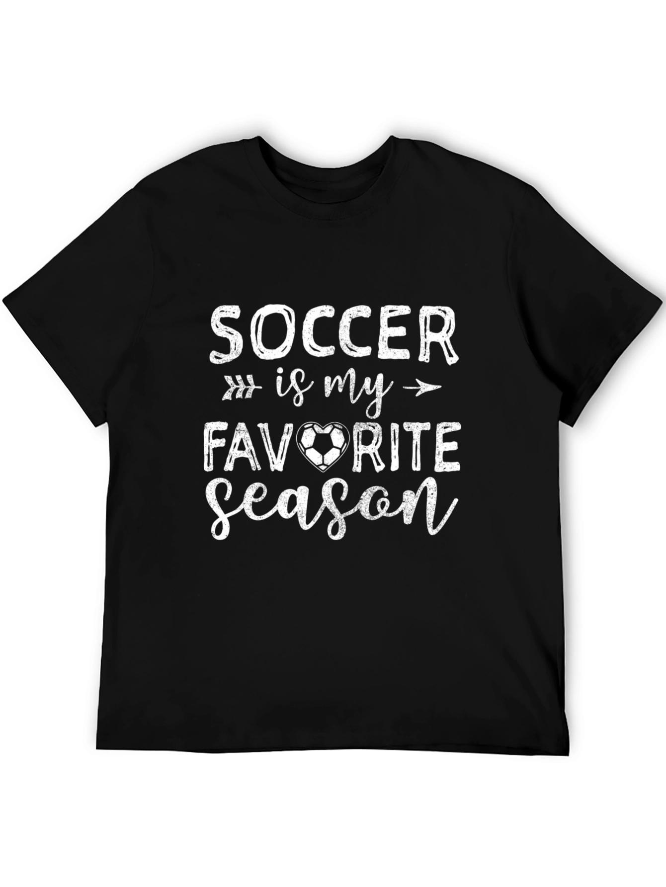 Soccer Is My Favorite Season Black T-Shirt