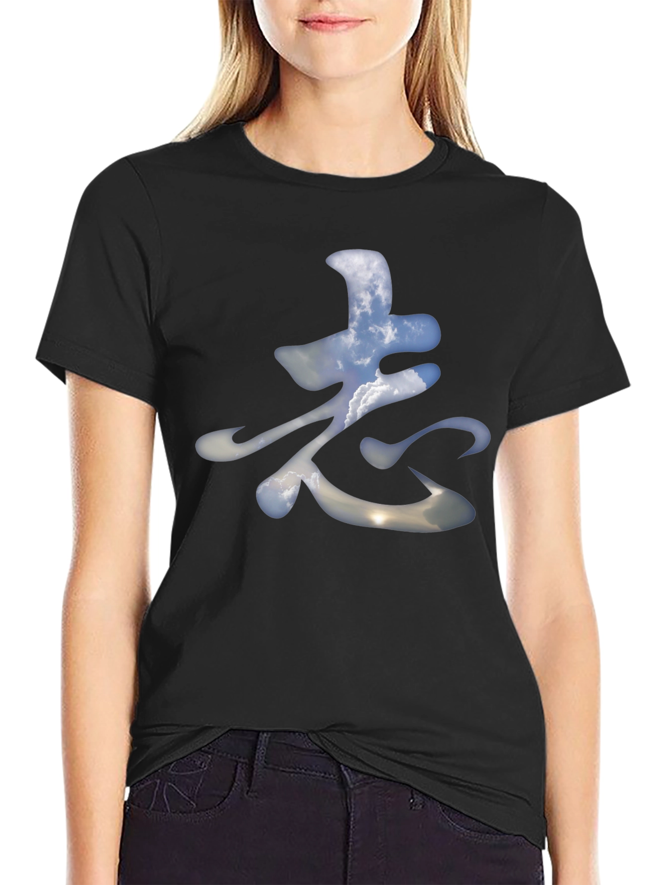 Sky Character Graphic Black T-Shirt