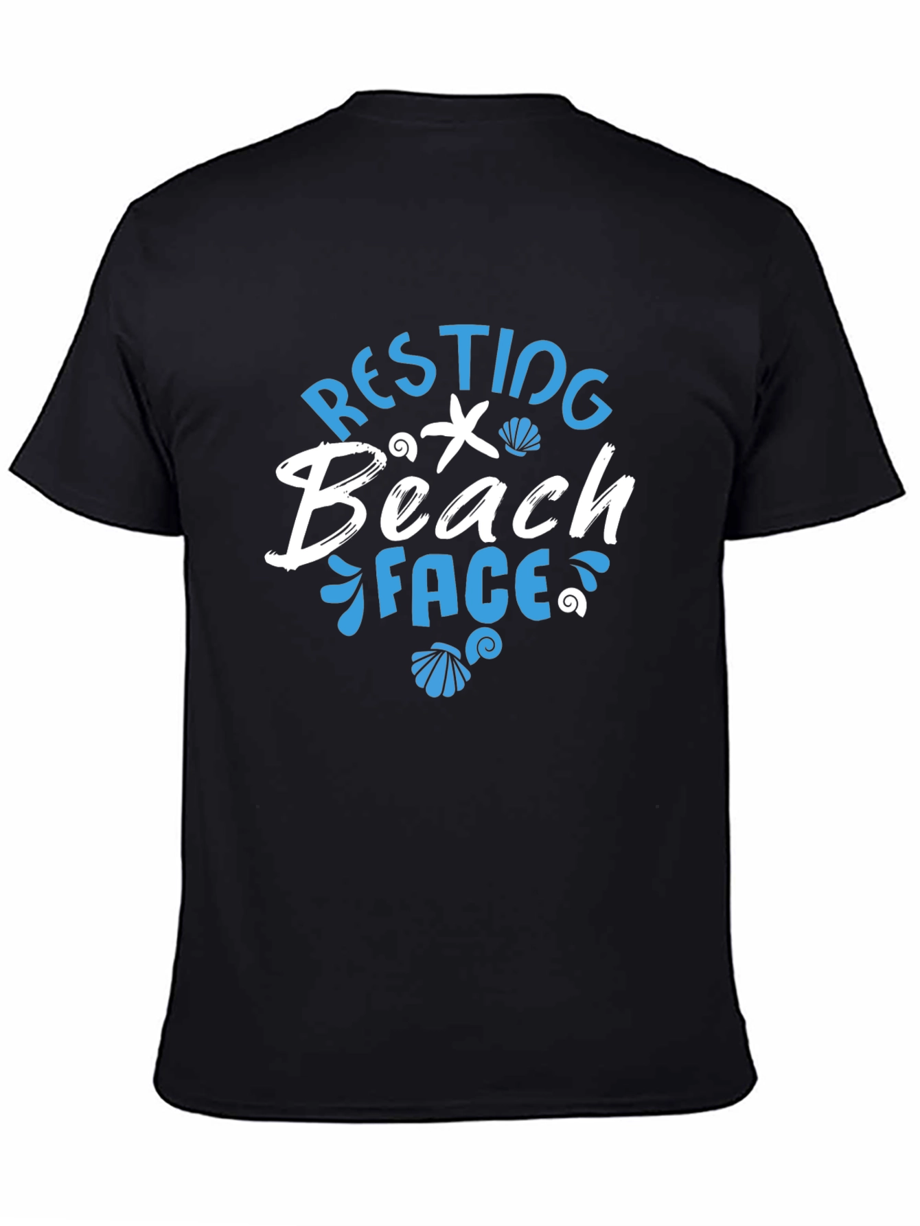 Resting Beach Face T-Shirt - Mens Black Graphic Tee