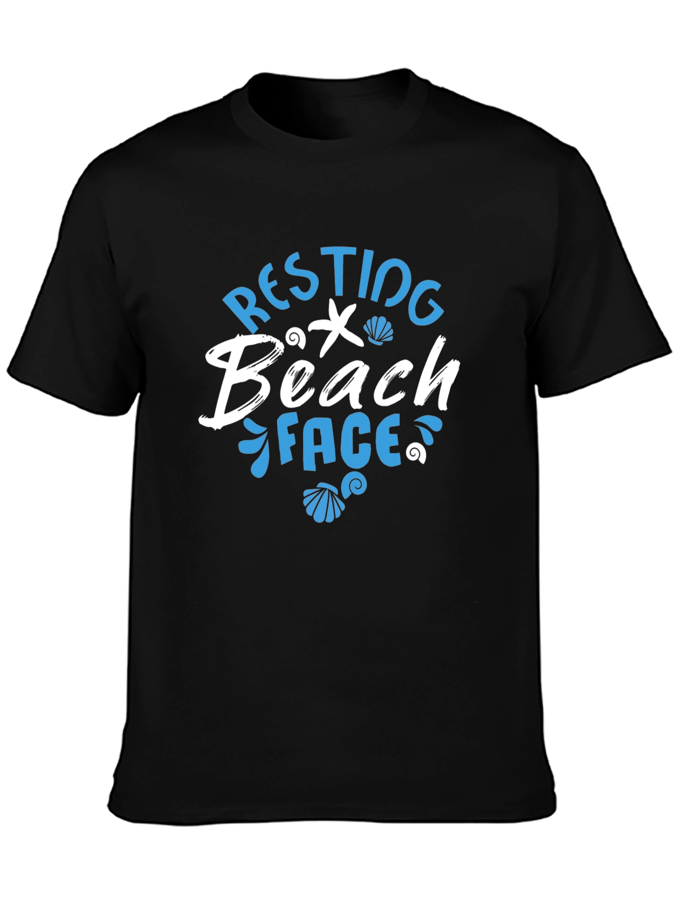 Resting Beach Face T-Shirt - Mens Black Graphic Tee