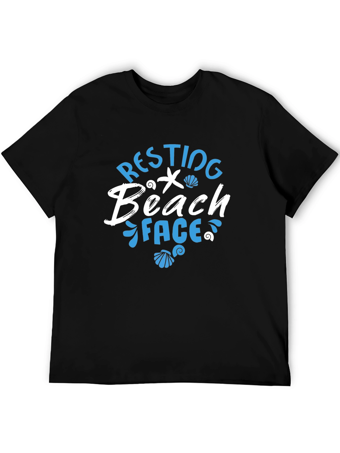 Resting Beach Face T-Shirt - Mens Black Graphic Tee