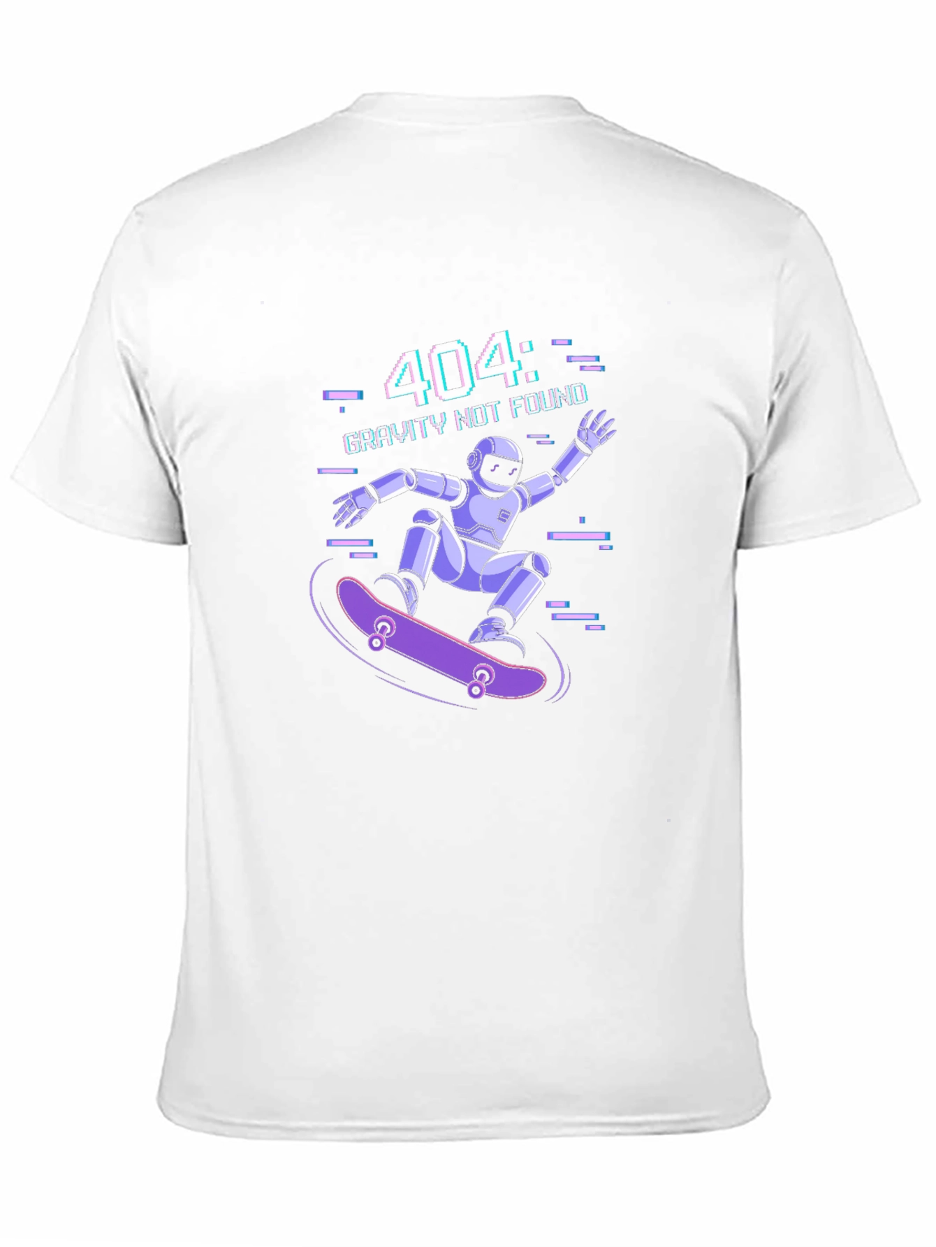 Gravity Not Found Skater Robot Graphic T-Shirt