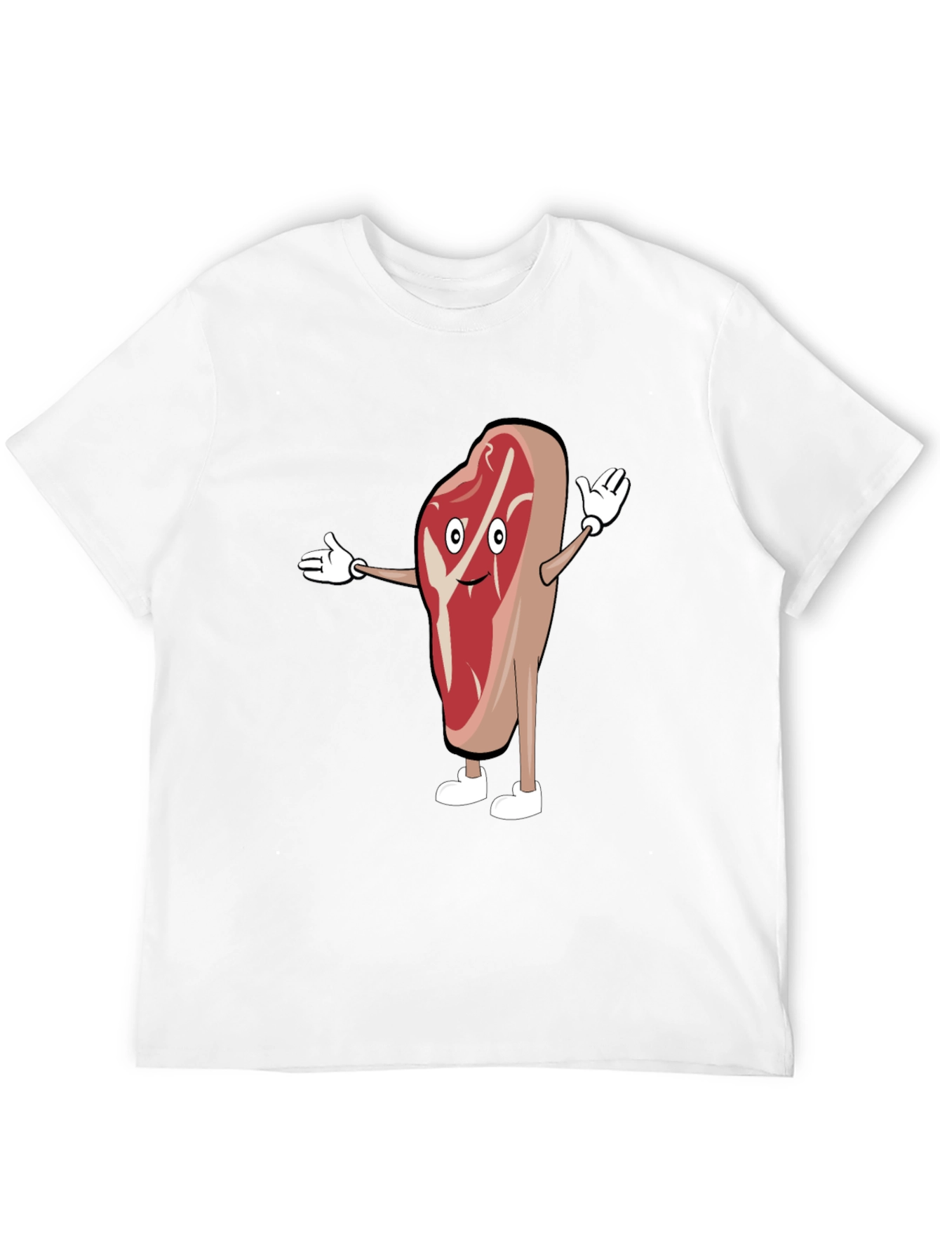 Funny Cartoon Steak T-Shirt - Black