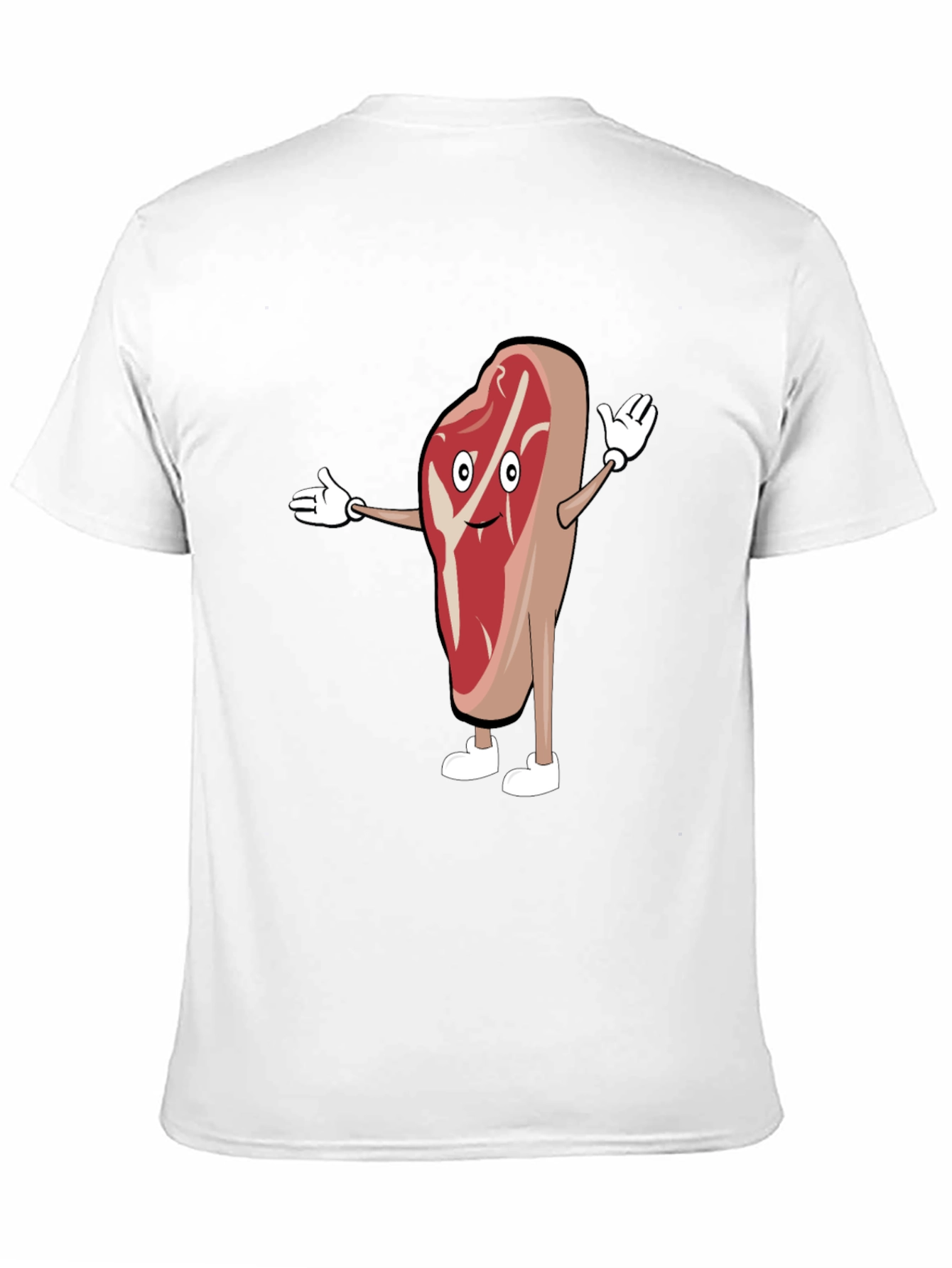 Funny Cartoon Steak T-Shirt - Black