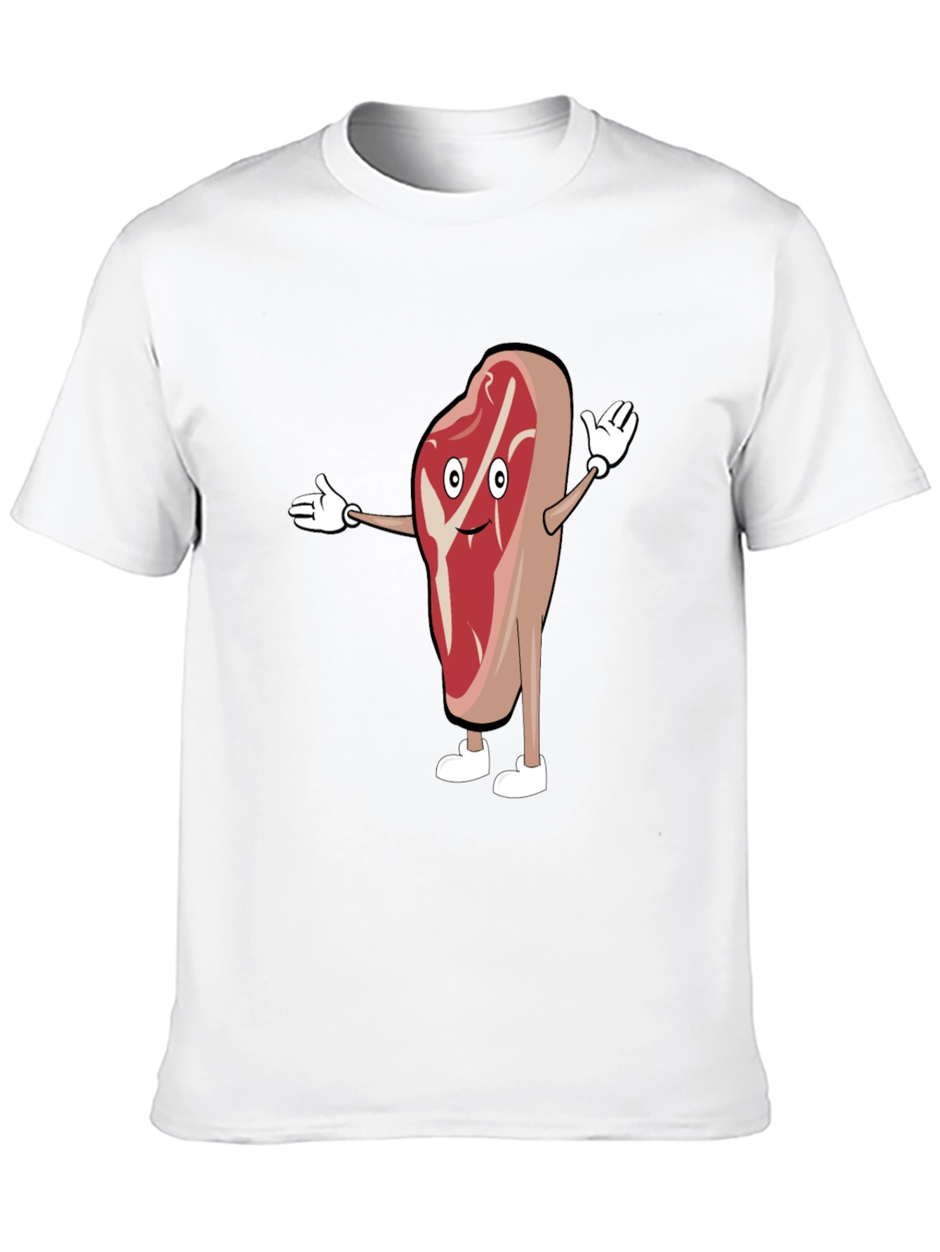 Funny Cartoon Steak T-Shirt - Black
