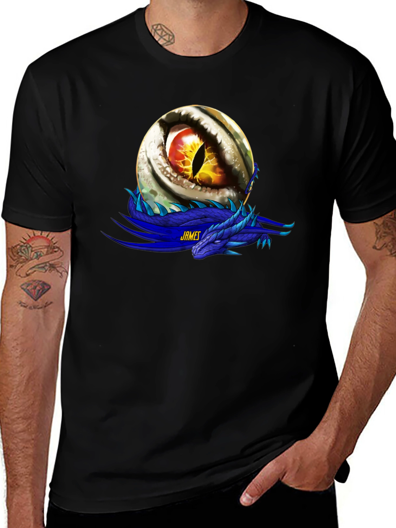 Dragon Eye Graphic T-Shirt - Personalized Name Option