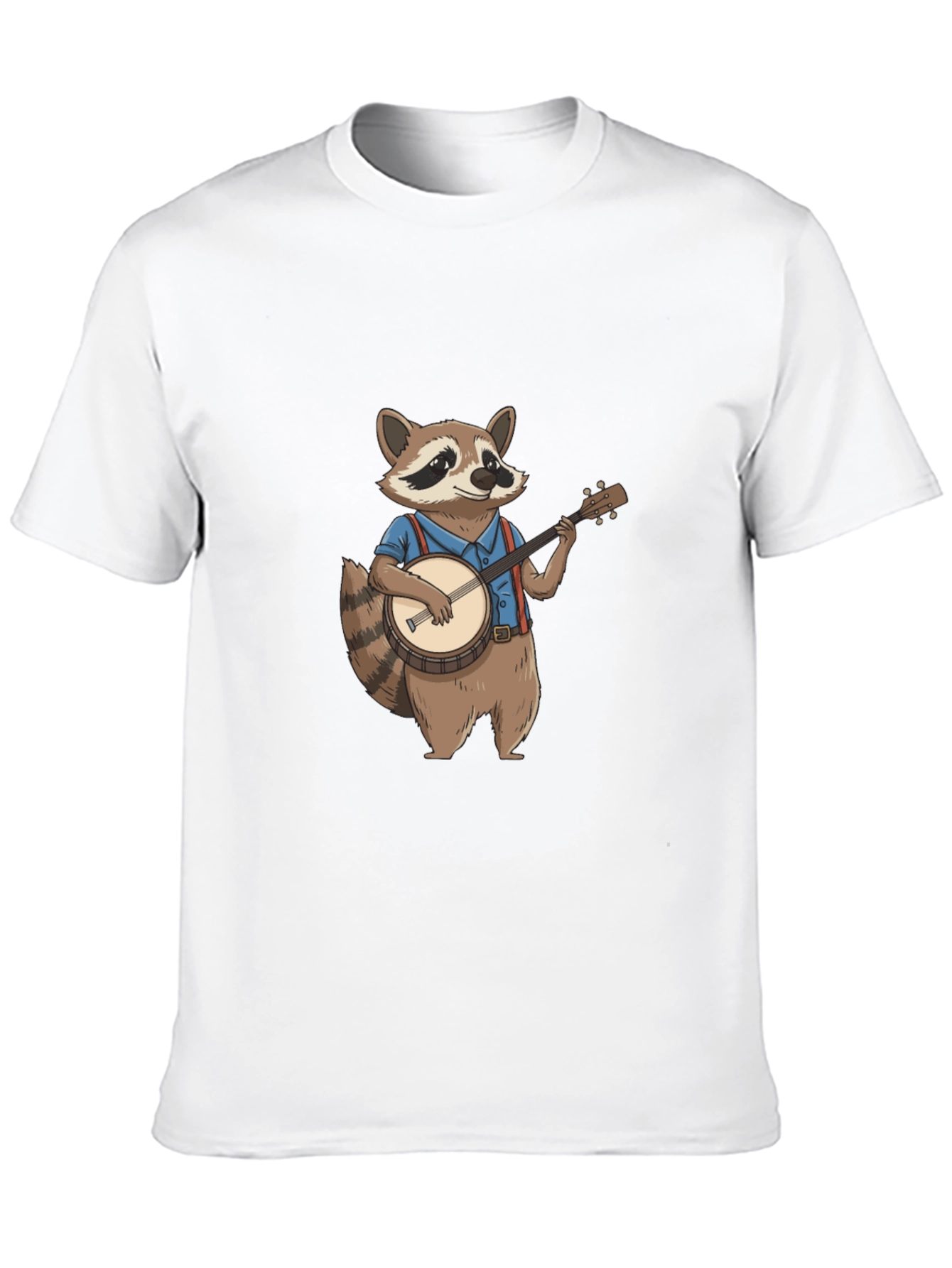 Raccoon Banjo Player Graphic Tee - Black
