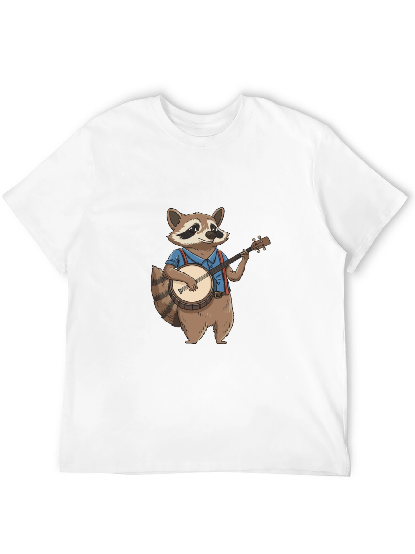 Raccoon Banjo Player Graphic Tee - Black