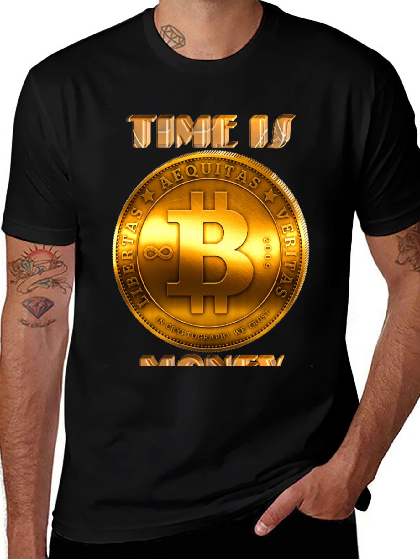 Bitcoin Time is Money T-Shirt - Crypto Currency Tee