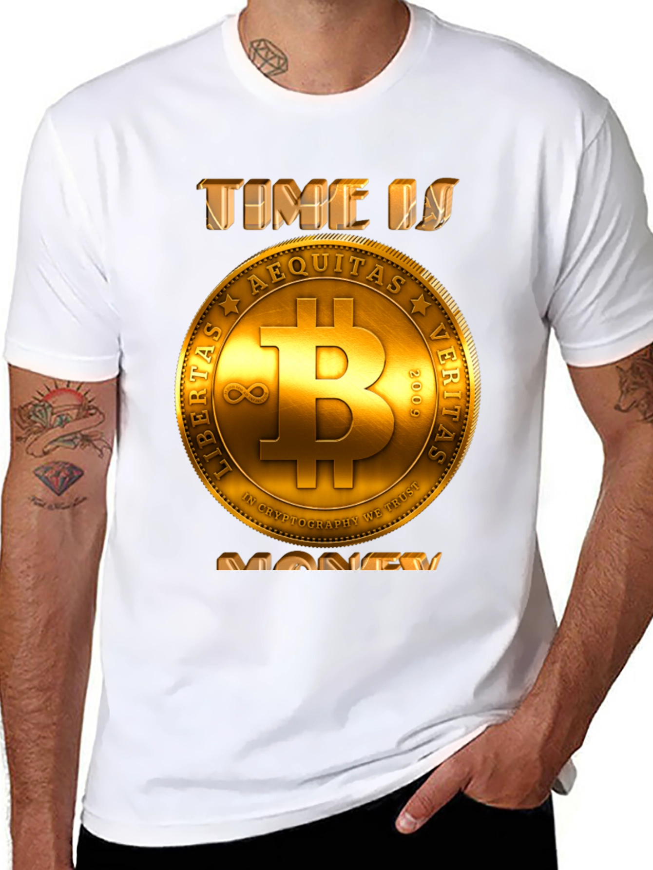 Bitcoin Time is Money T-Shirt - Crypto Currency Tee
