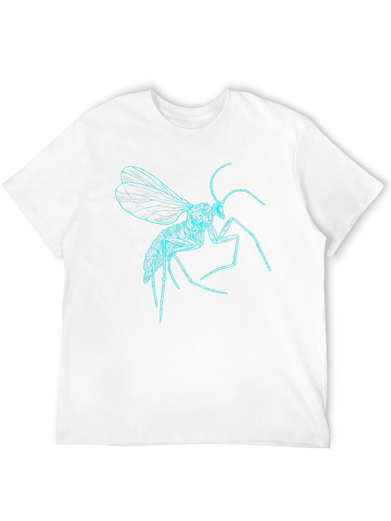Neon Insect Graphic Tee - Black Cotton T-Shirt