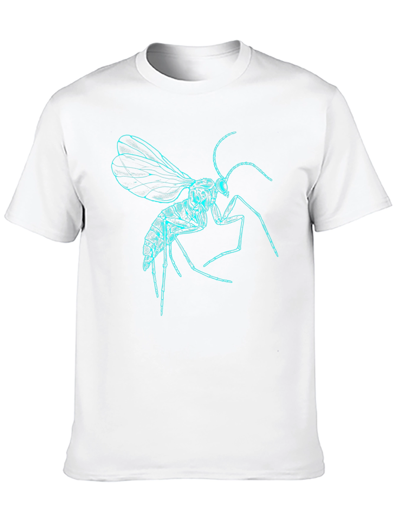 Neon Insect Graphic Tee - Black Cotton T-Shirt