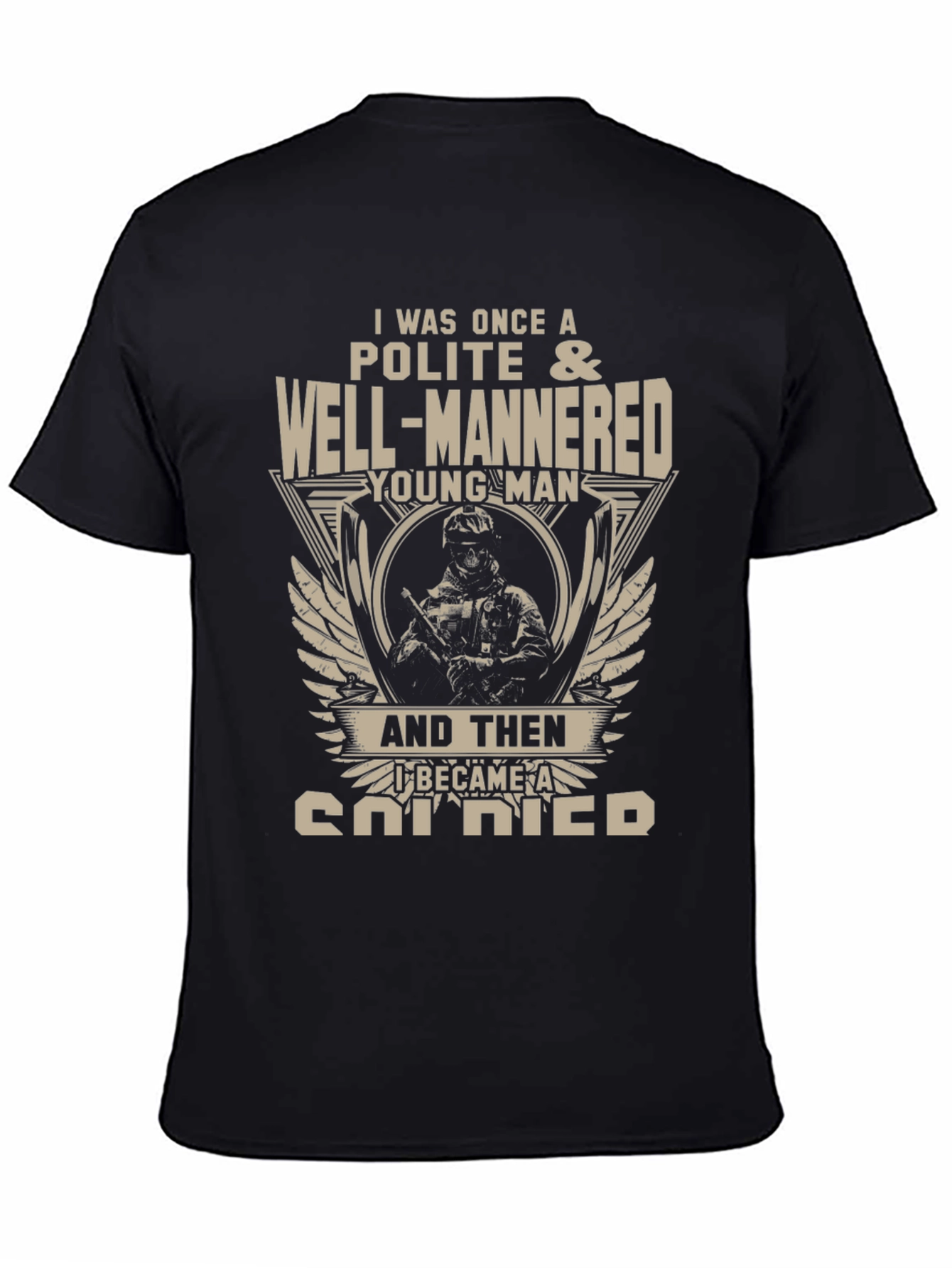 Polite Soldier Graphic Tee - Mens Black T-Shirt