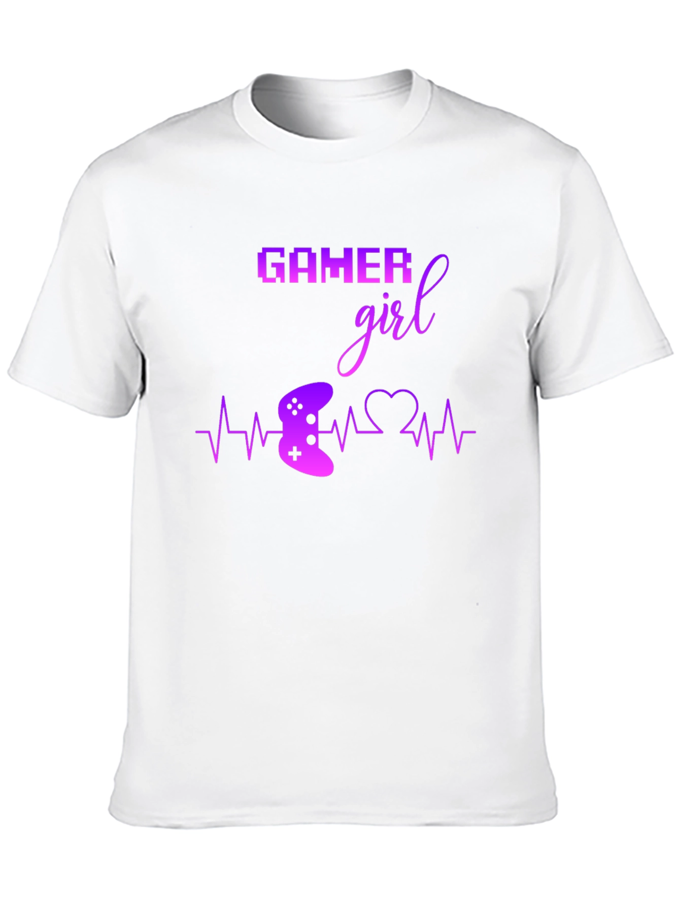 Gamer Girl Black T-Shirt - Gaming Heartbeat Tee