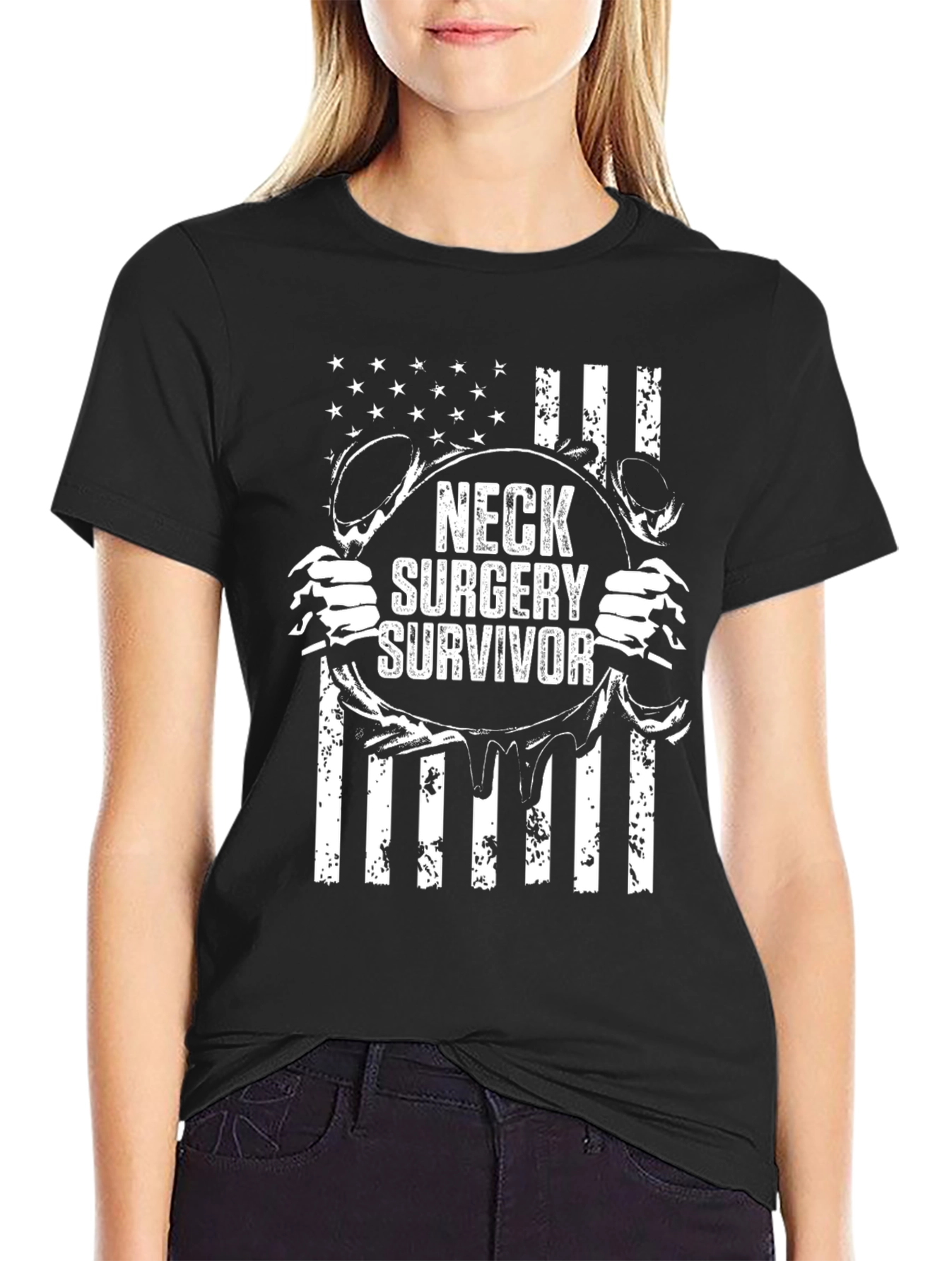 Neck Surgery Survivor Graphic Tee - Black