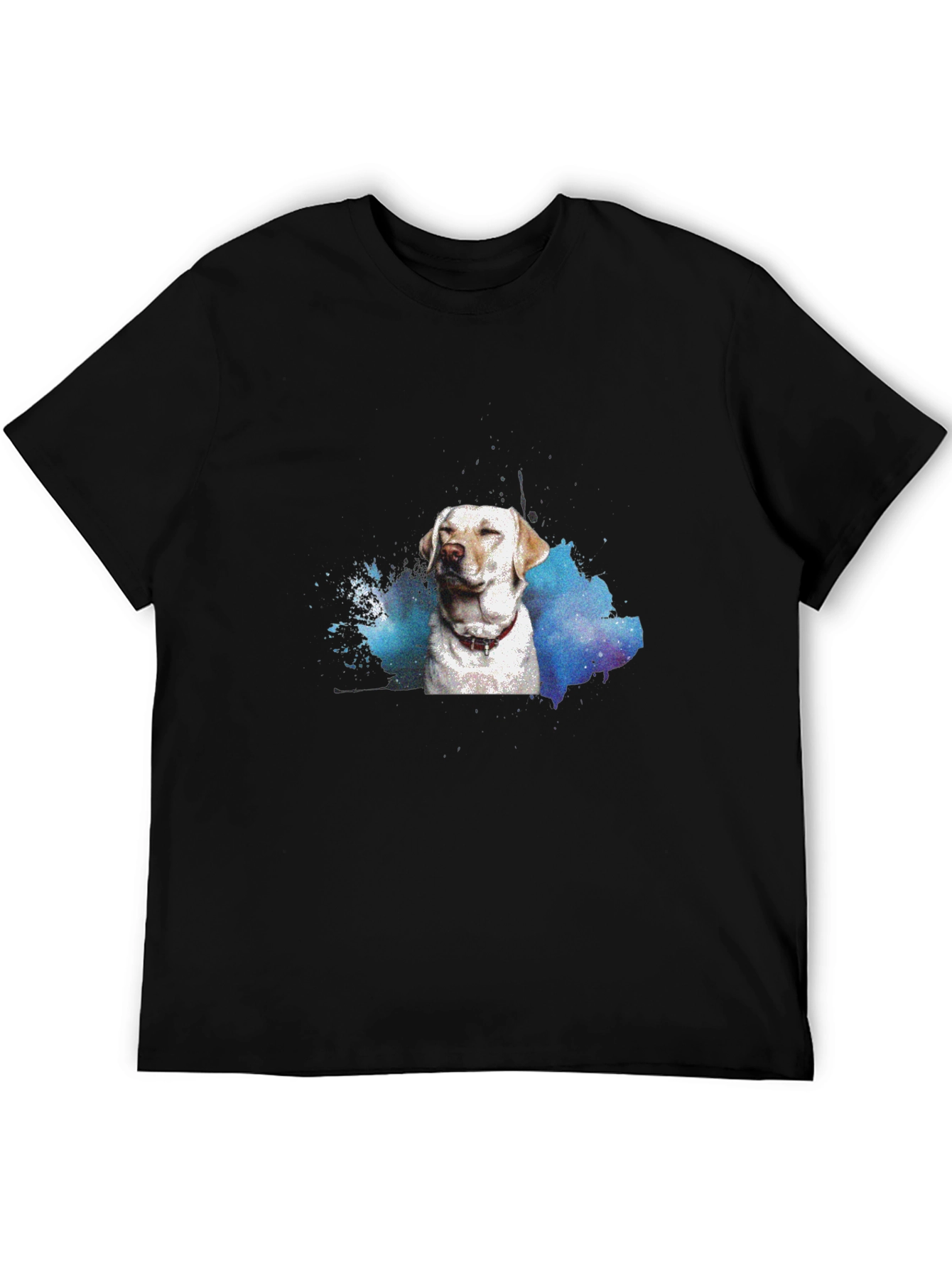 Dog Watercolor Black T-Shirt