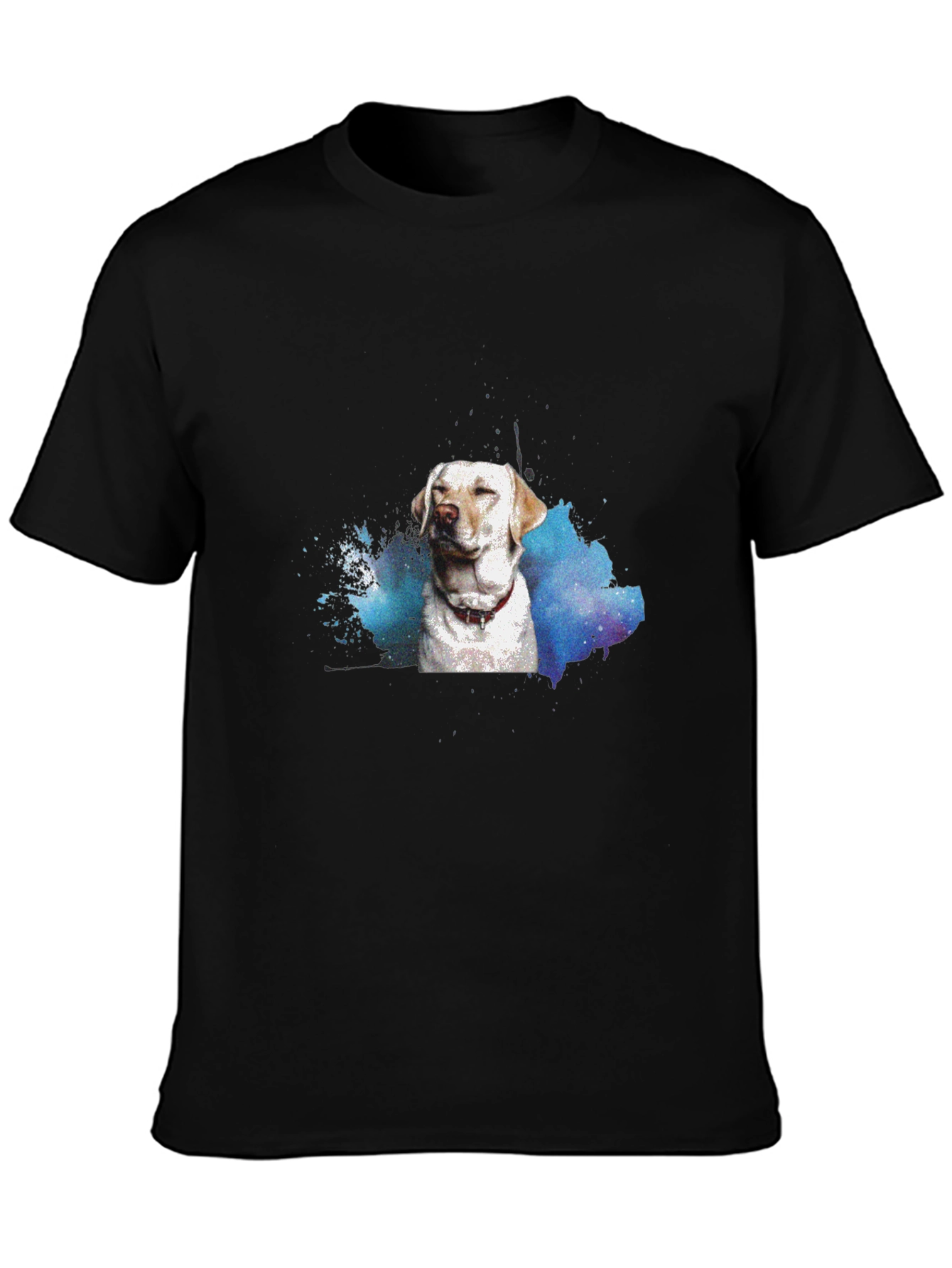 Dog Watercolor Black T-Shirt