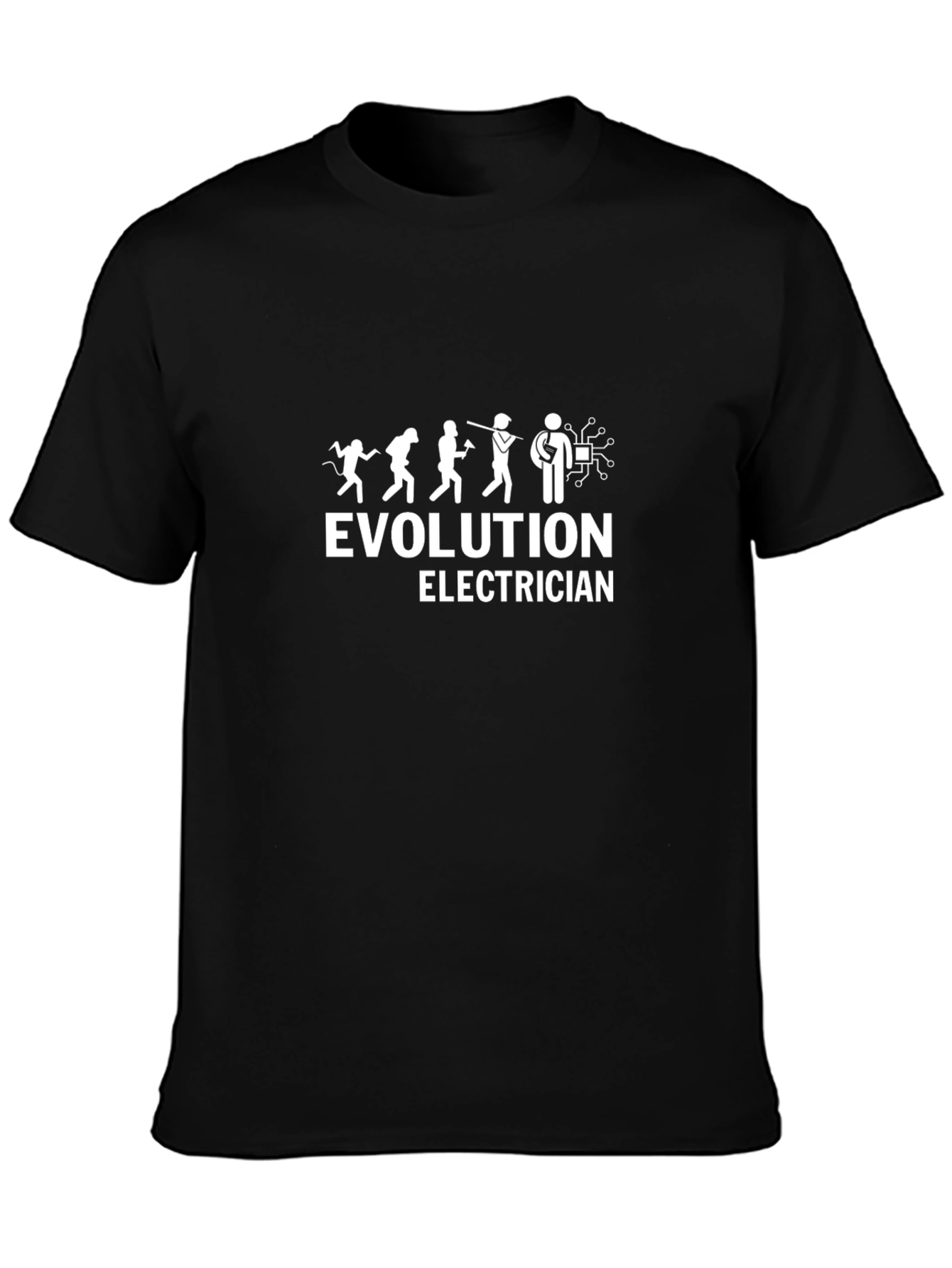 Evolution Electrician Graphic Tee - Black Cotton T-Shirt