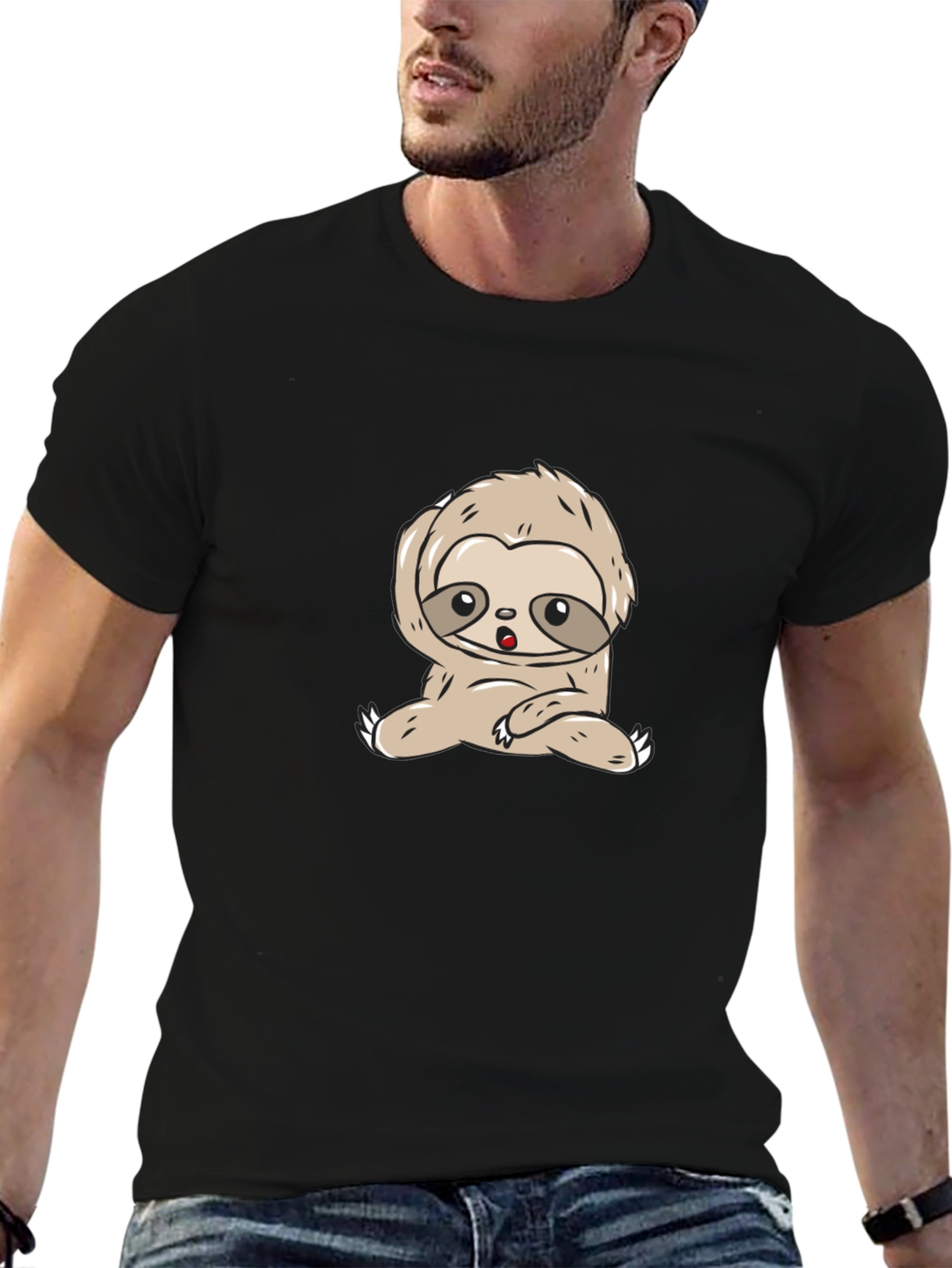 Cute Sloth Graphic T-Shirt - Relaxed Style
