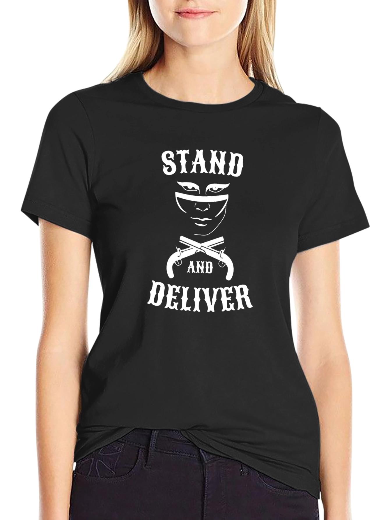 Stand and Deliver T-Shirt - Black Cotton Bandit Tee