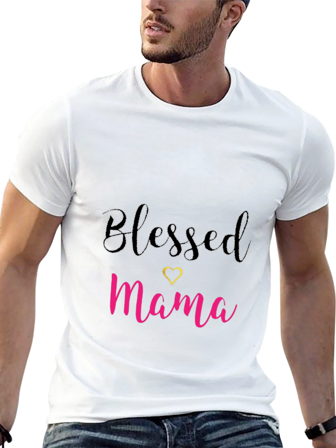 Blessed Mama Black T-Shirt - Cute Mothers Day Tee