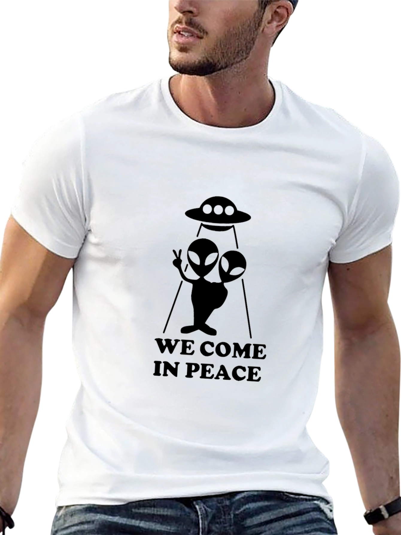 We Come In Peace Alien Graphic T-Shirt